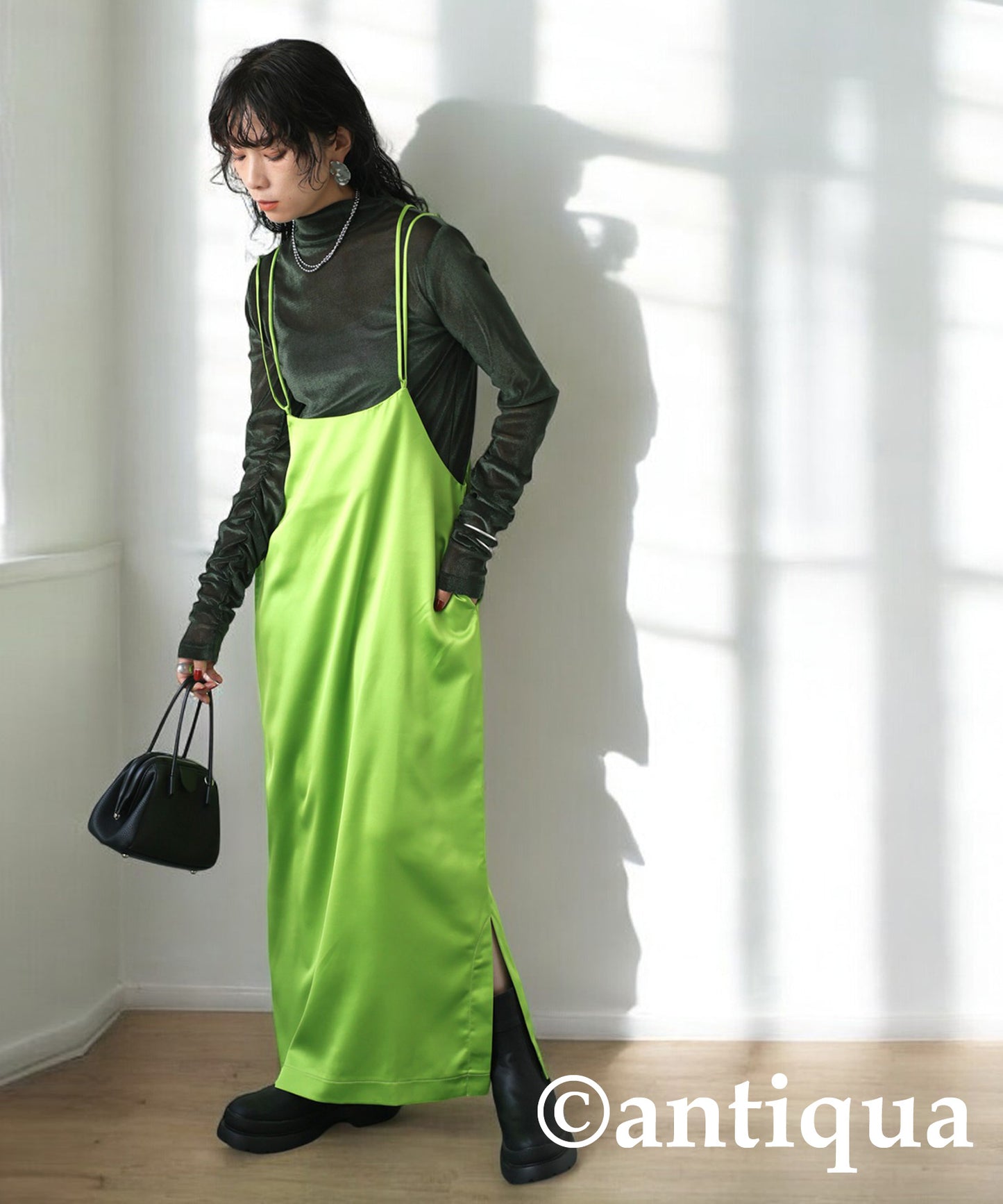 Glossy Overalls Skirt Ladies
