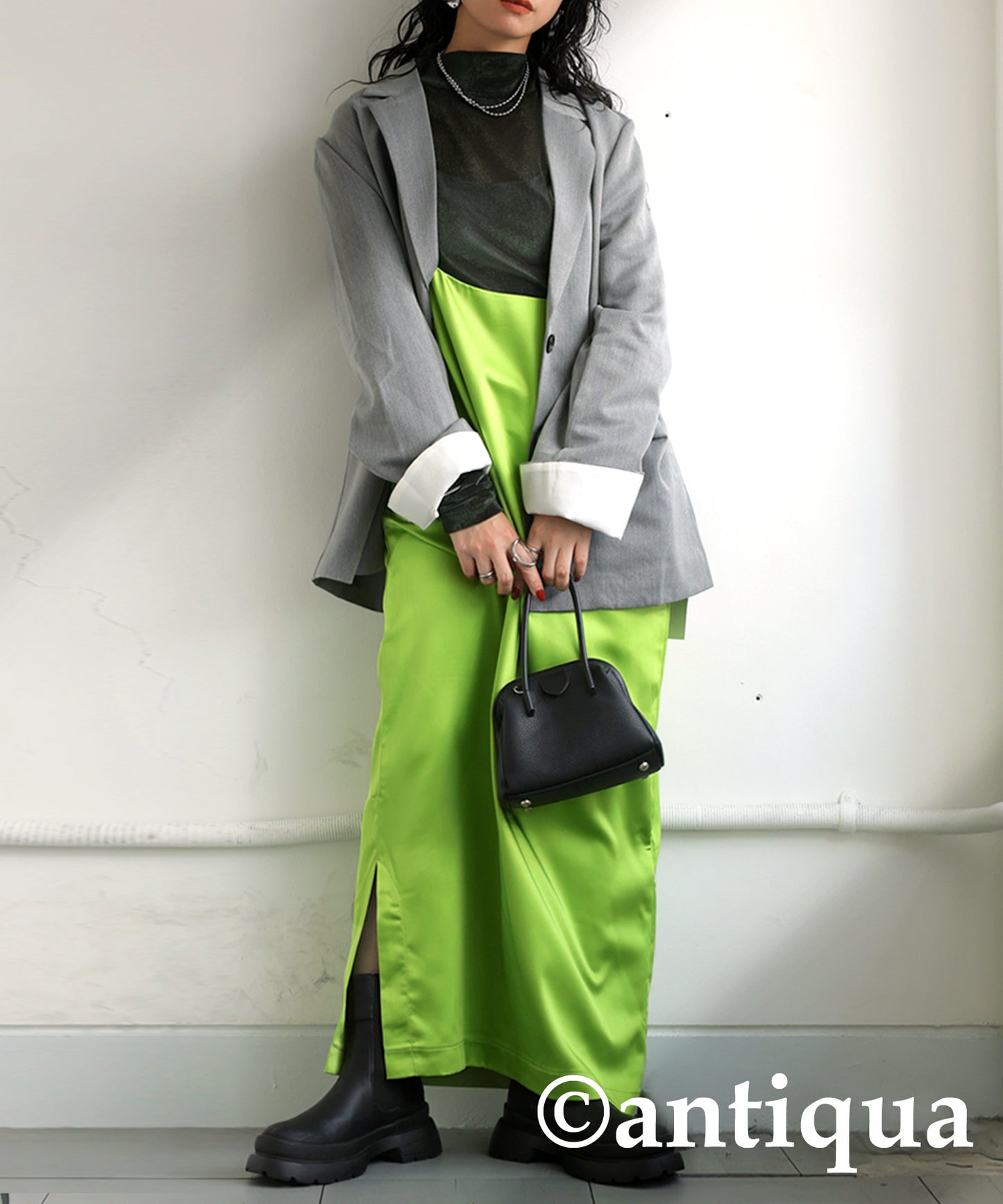 Glossy Overalls Skirt Ladies