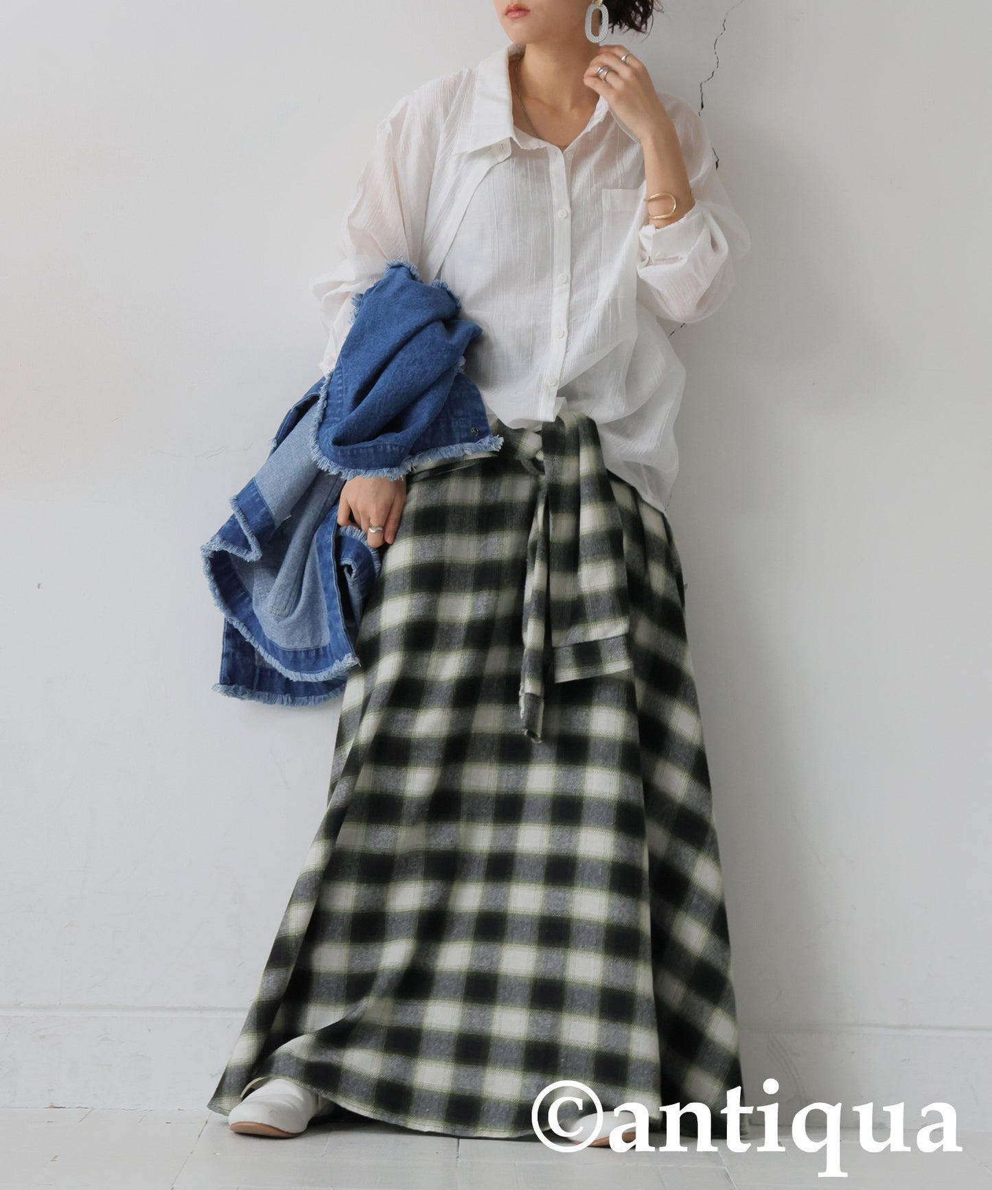 Waist-Wrapped Shirt Style Skirt Ladies