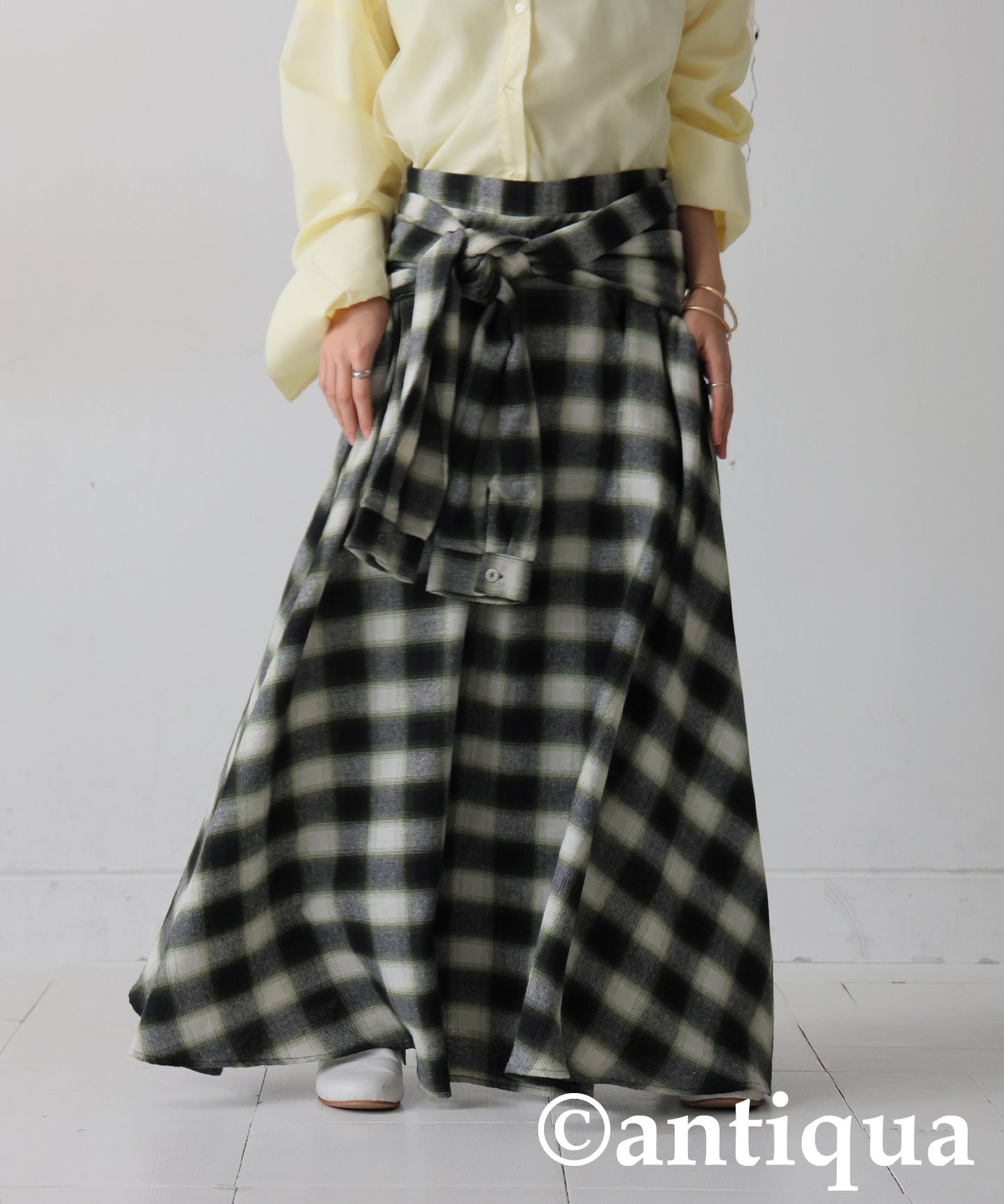 Waist-Wrapped Shirt Style Skirt Ladies