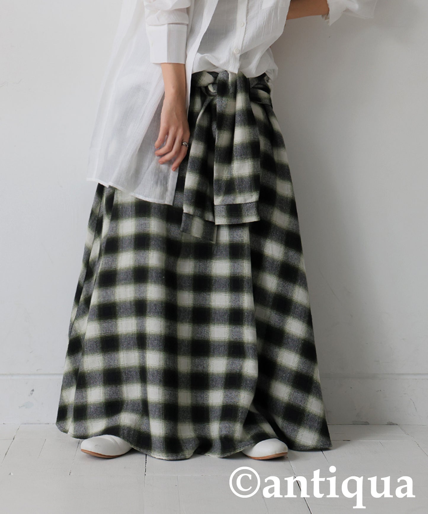 Waist-Wrapped Shirt Style Skirt Ladies