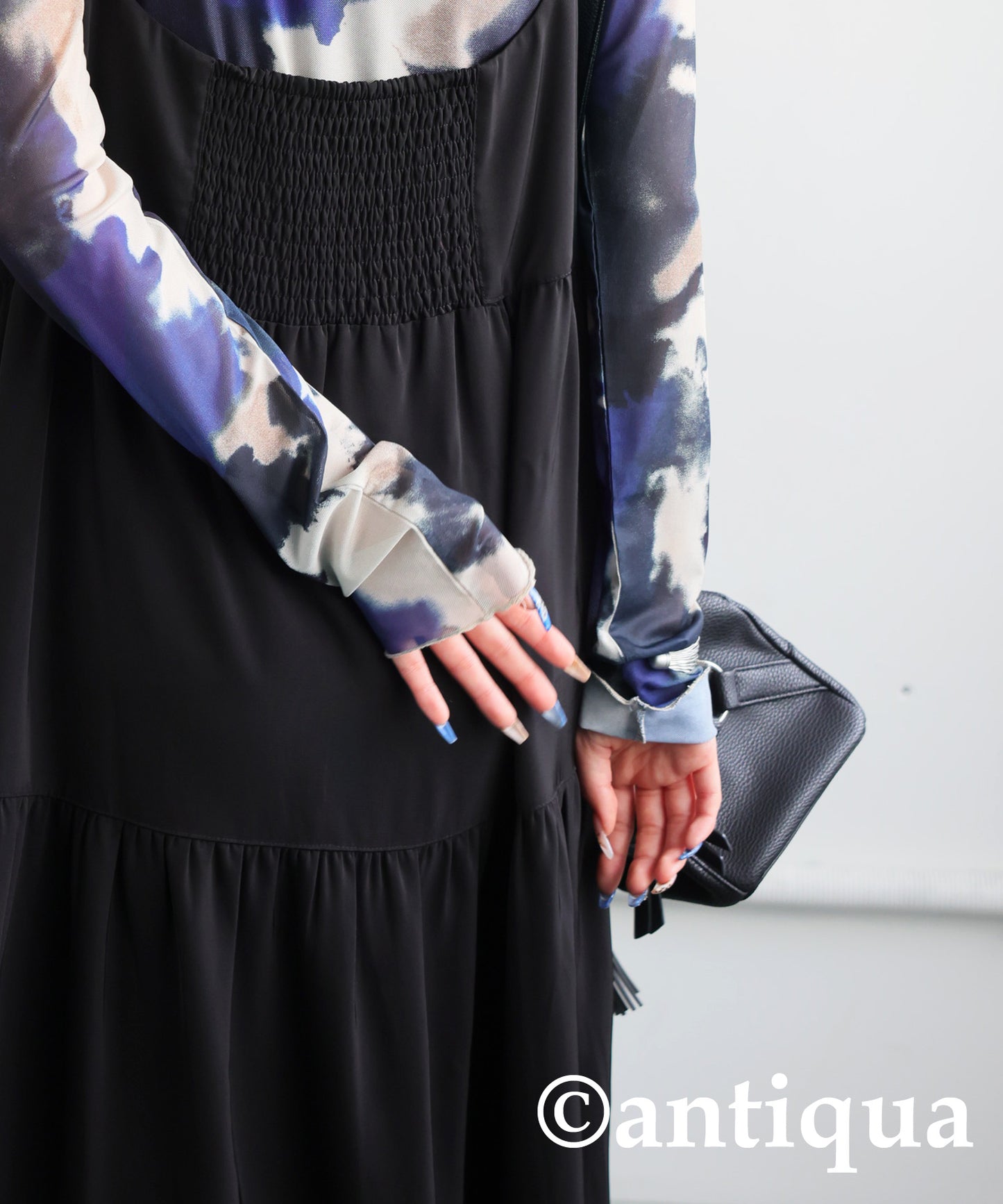 Watercolor Print Sheer Tops Ladies