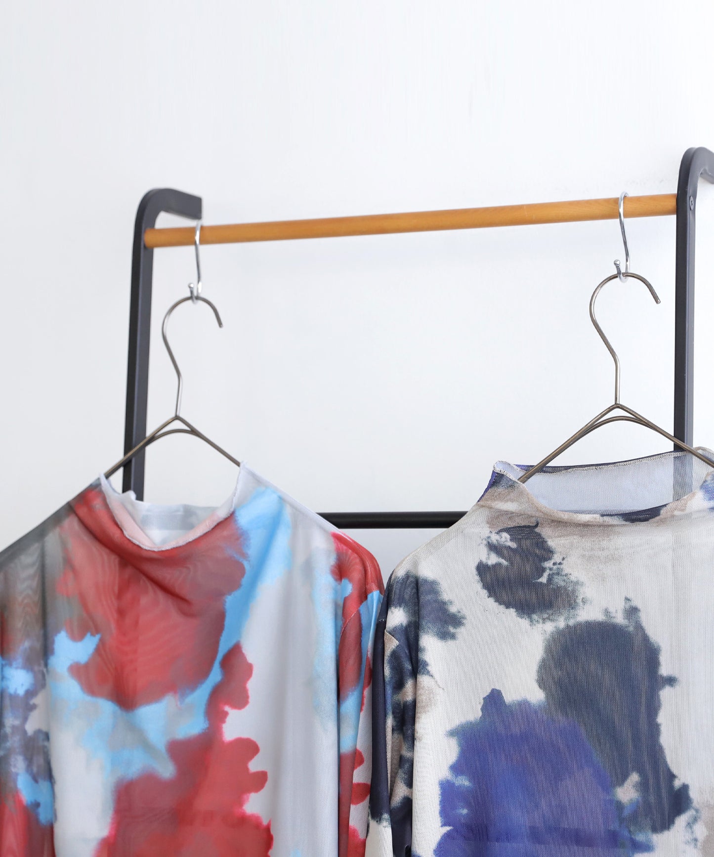 Watercolor Print Sheer Tops Ladies