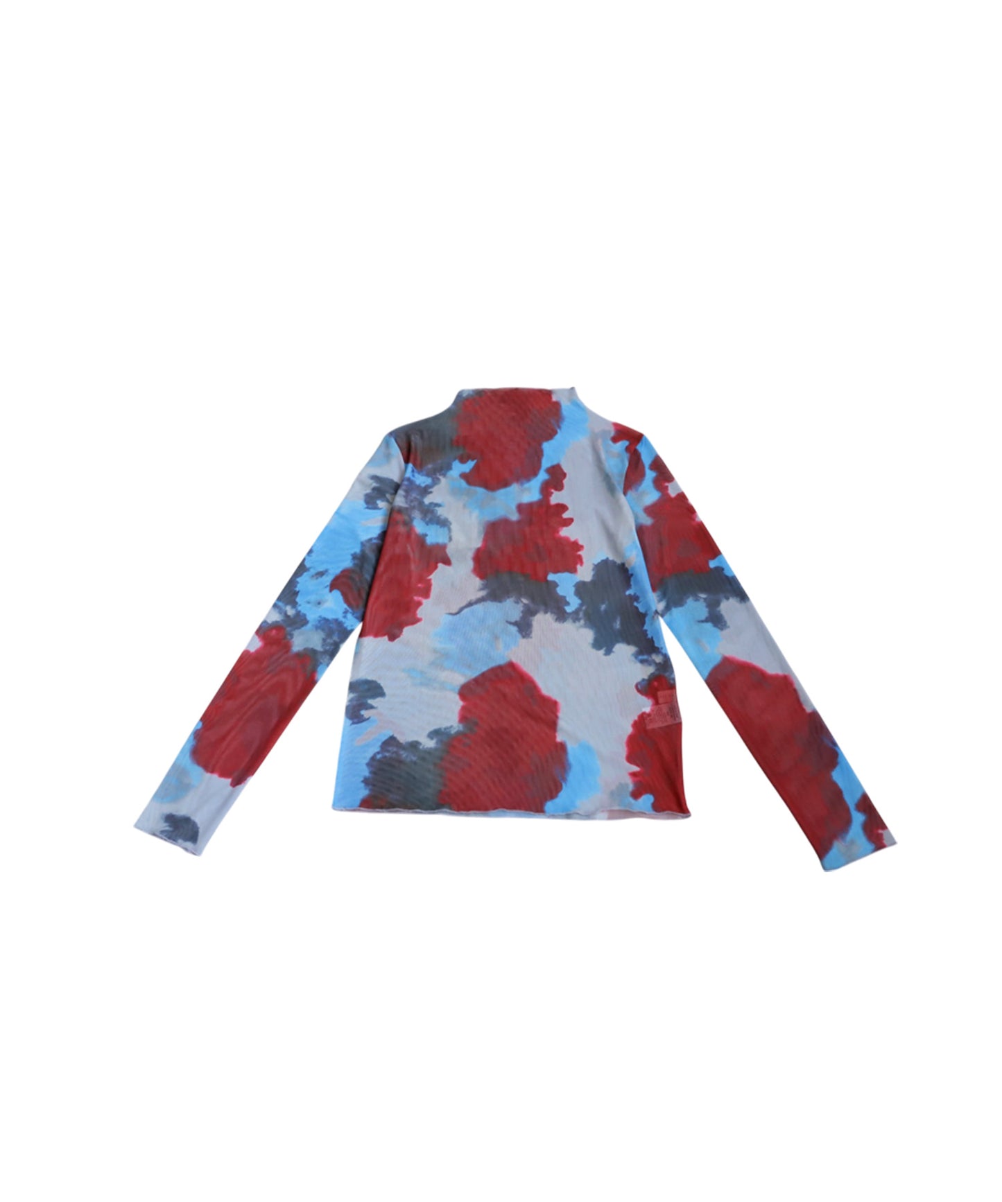 Watercolor Print Sheer Tops Ladies