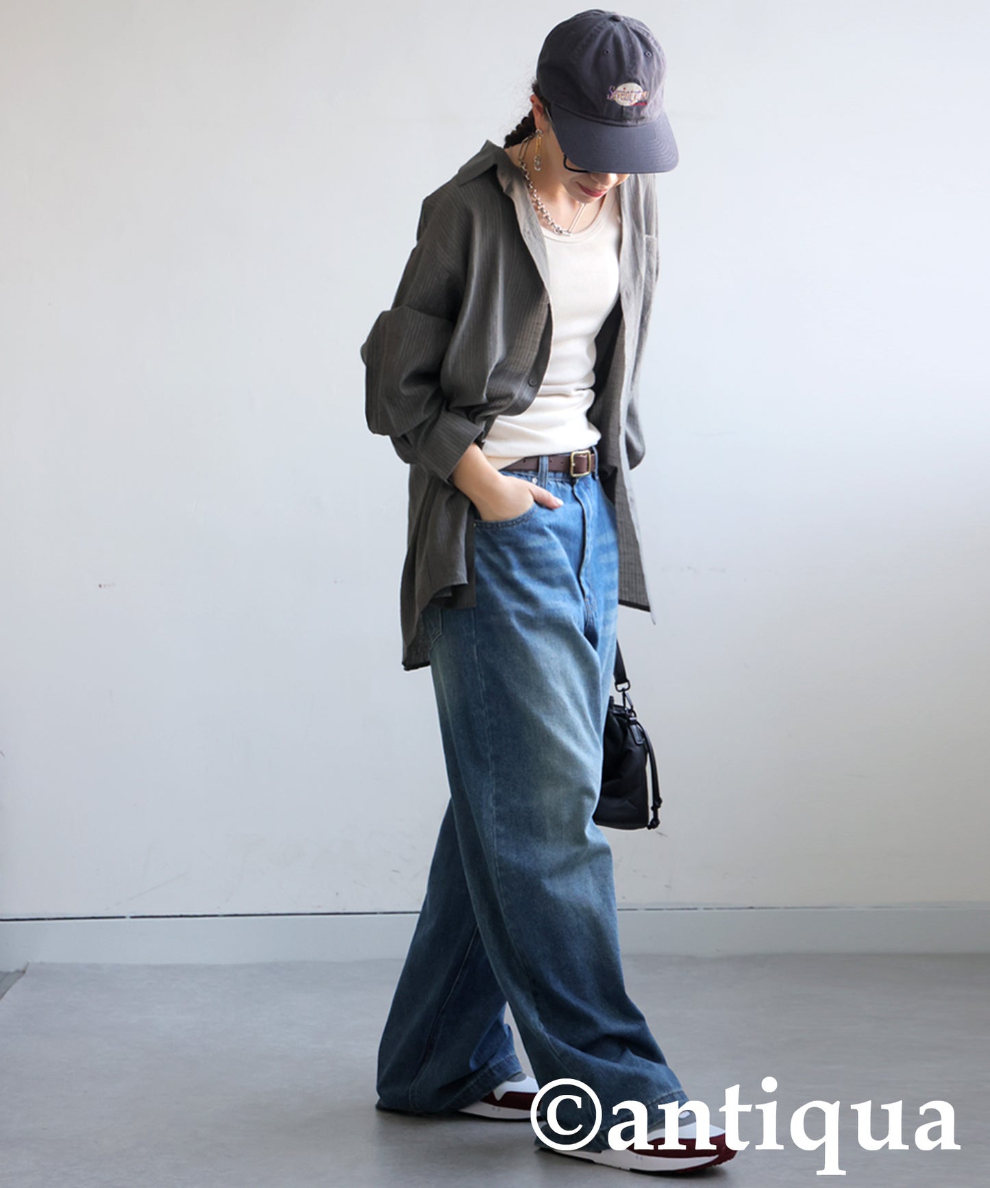 Ladies Textured Striped Sheer Shirt