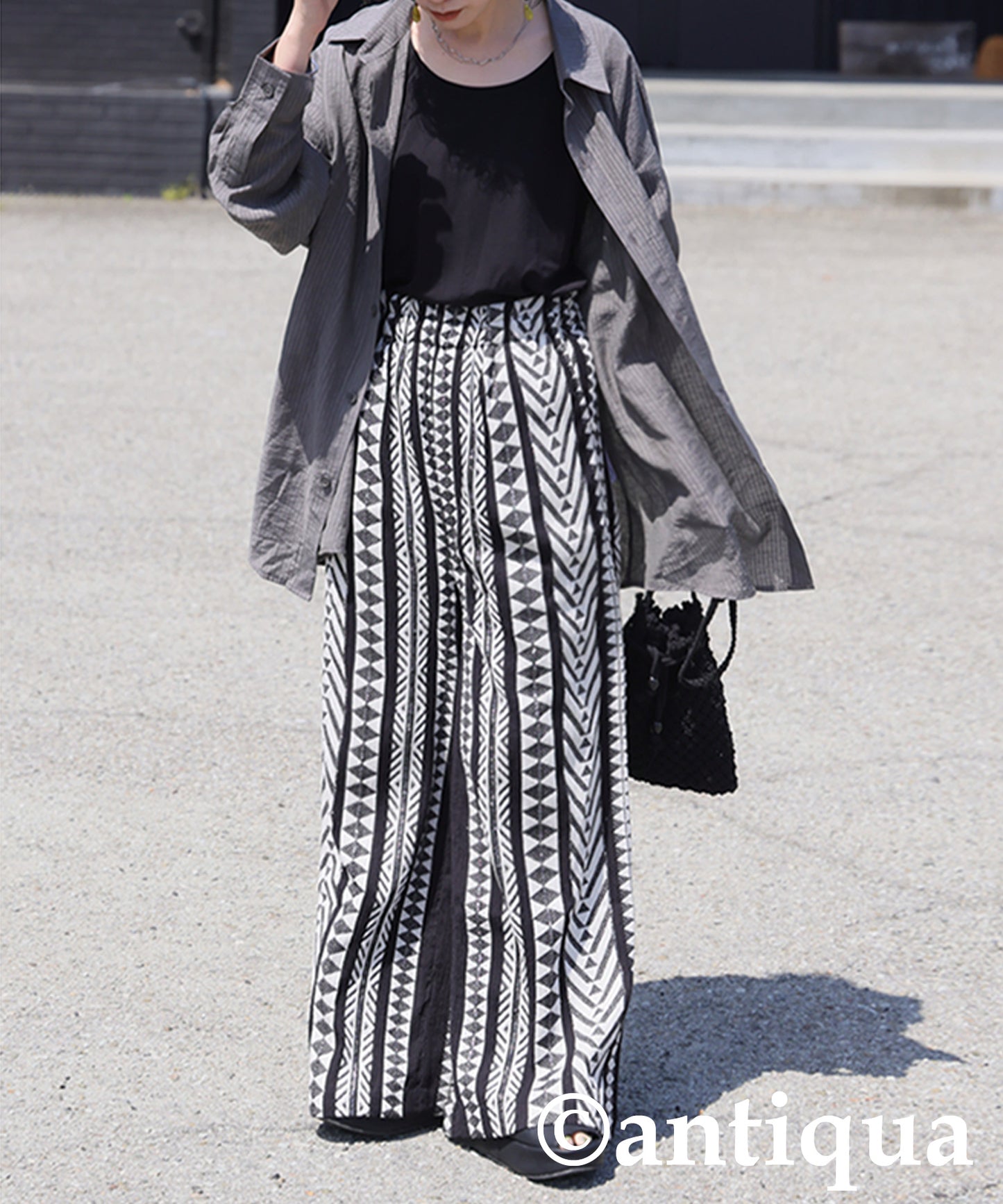 Ladies Textured Striped Sheer Shirt