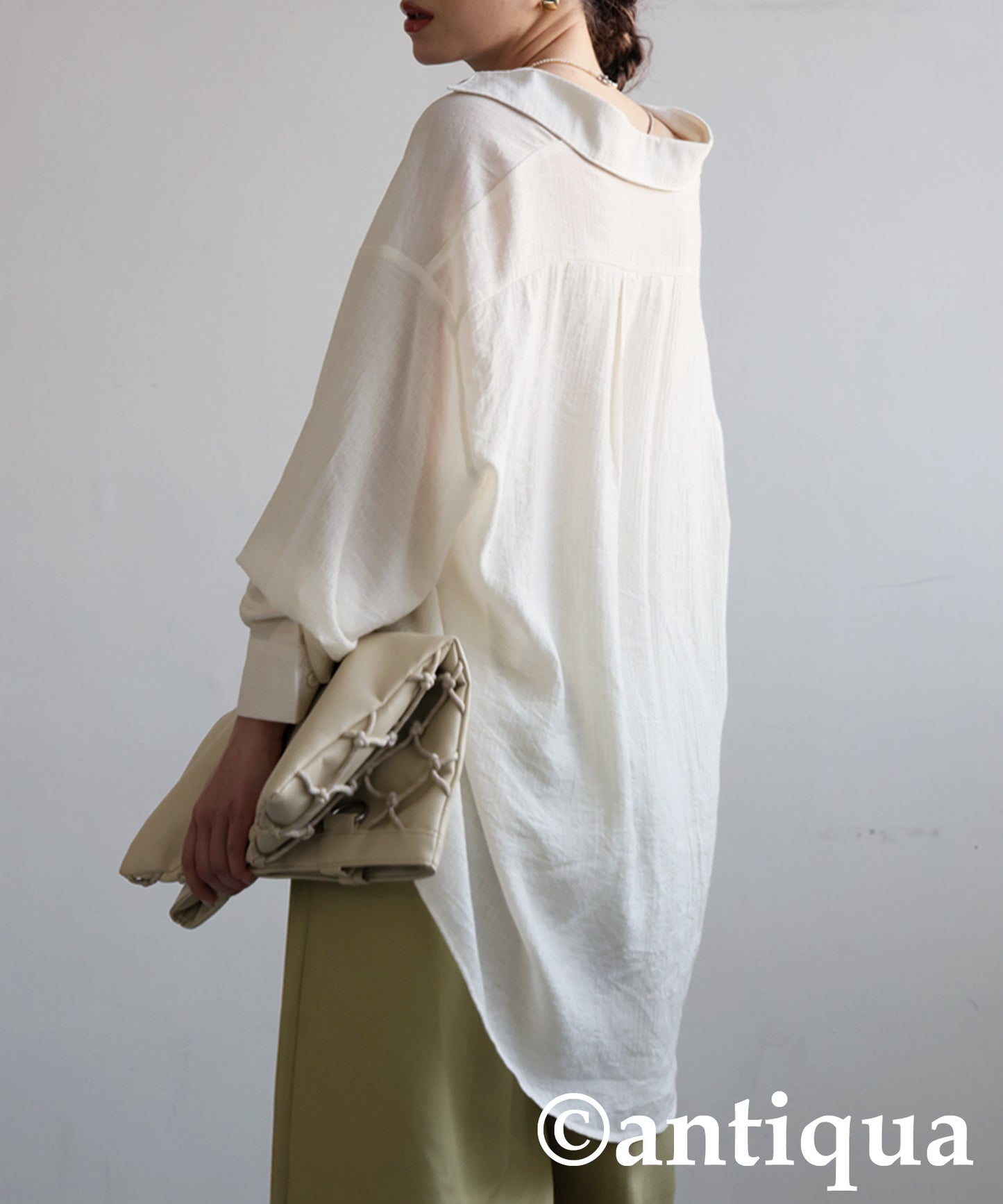 Ladies Textured Striped Sheer Shirt