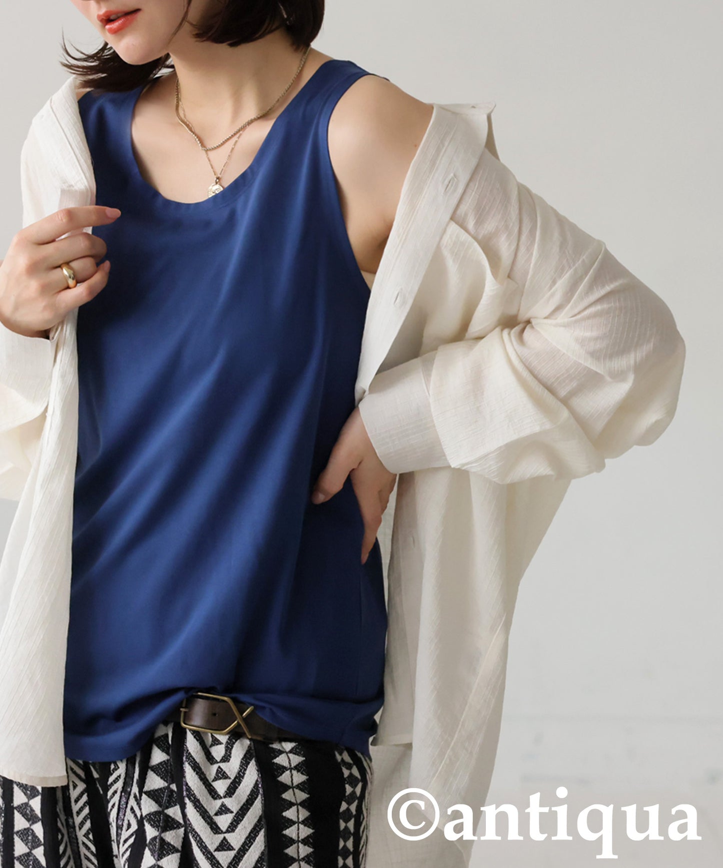 Ladies Textured Striped Sheer Shirt