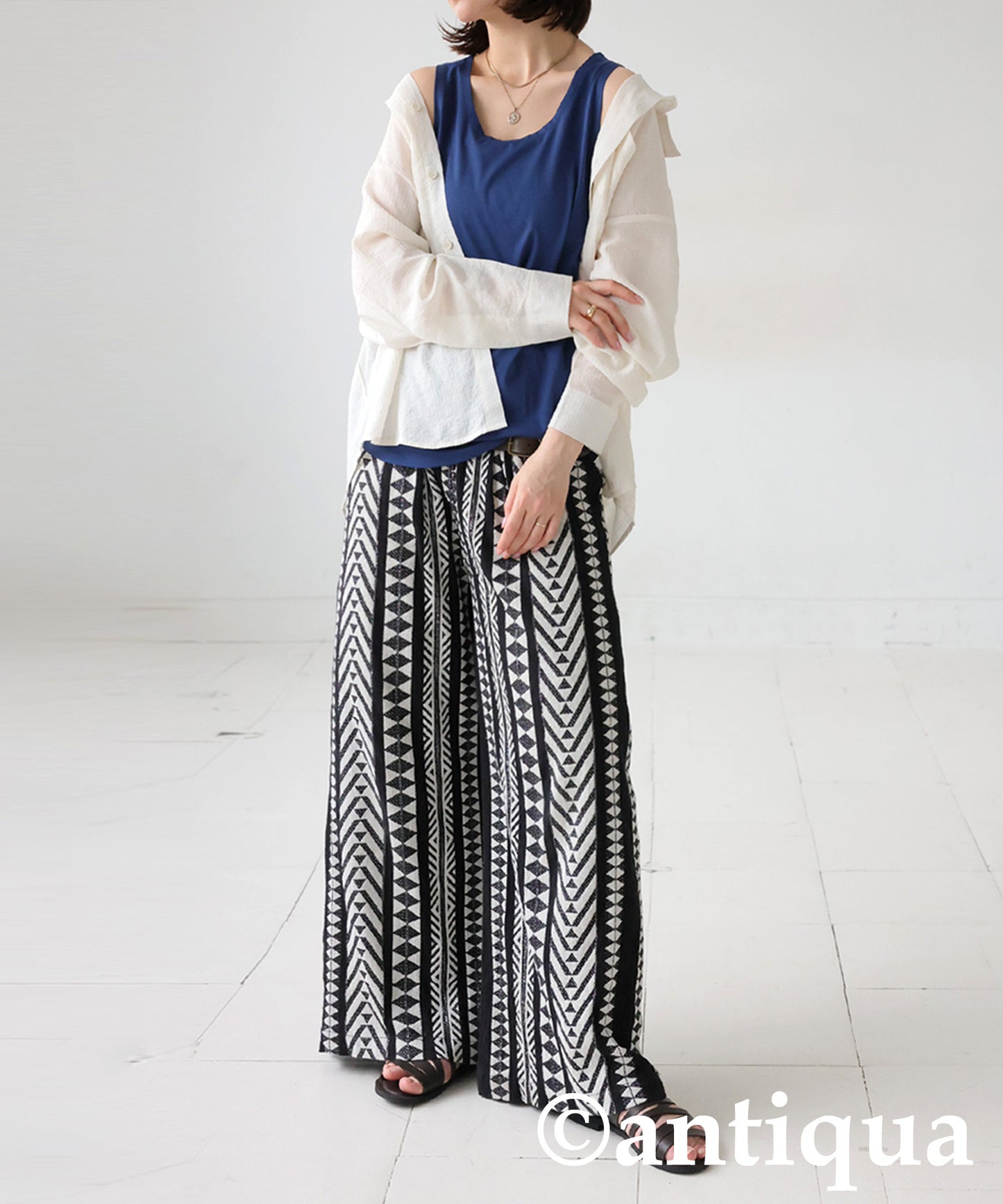 Ladies Textured Striped Sheer Shirt