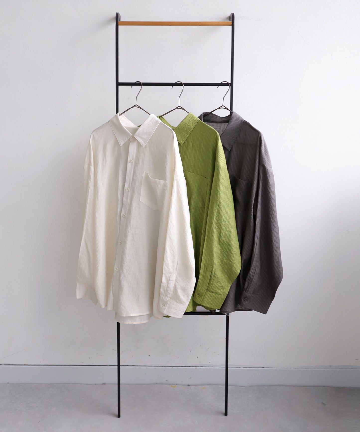 Ladies Textured Striped Sheer Shirt