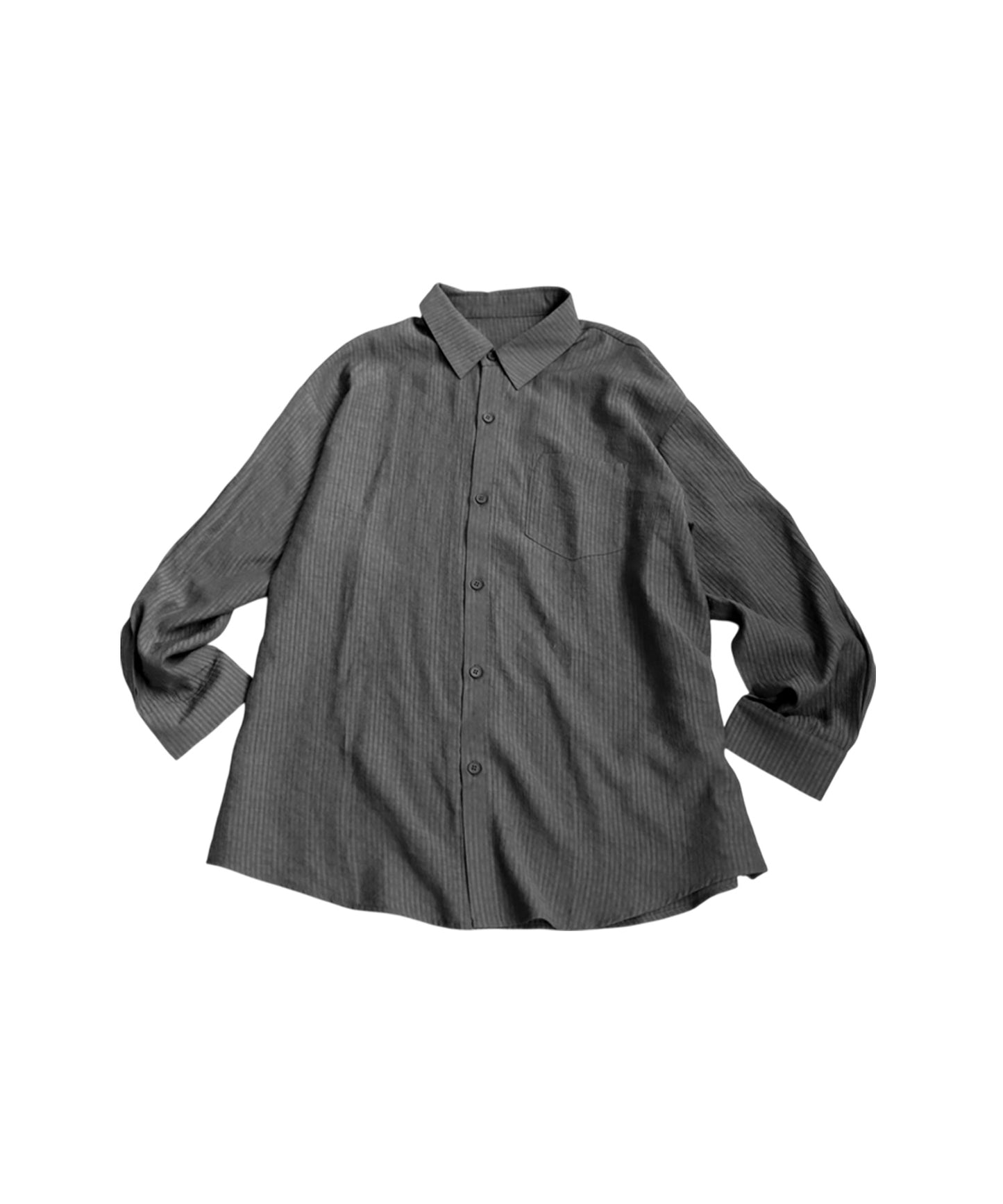 Ladies Textured Striped Sheer Shirt