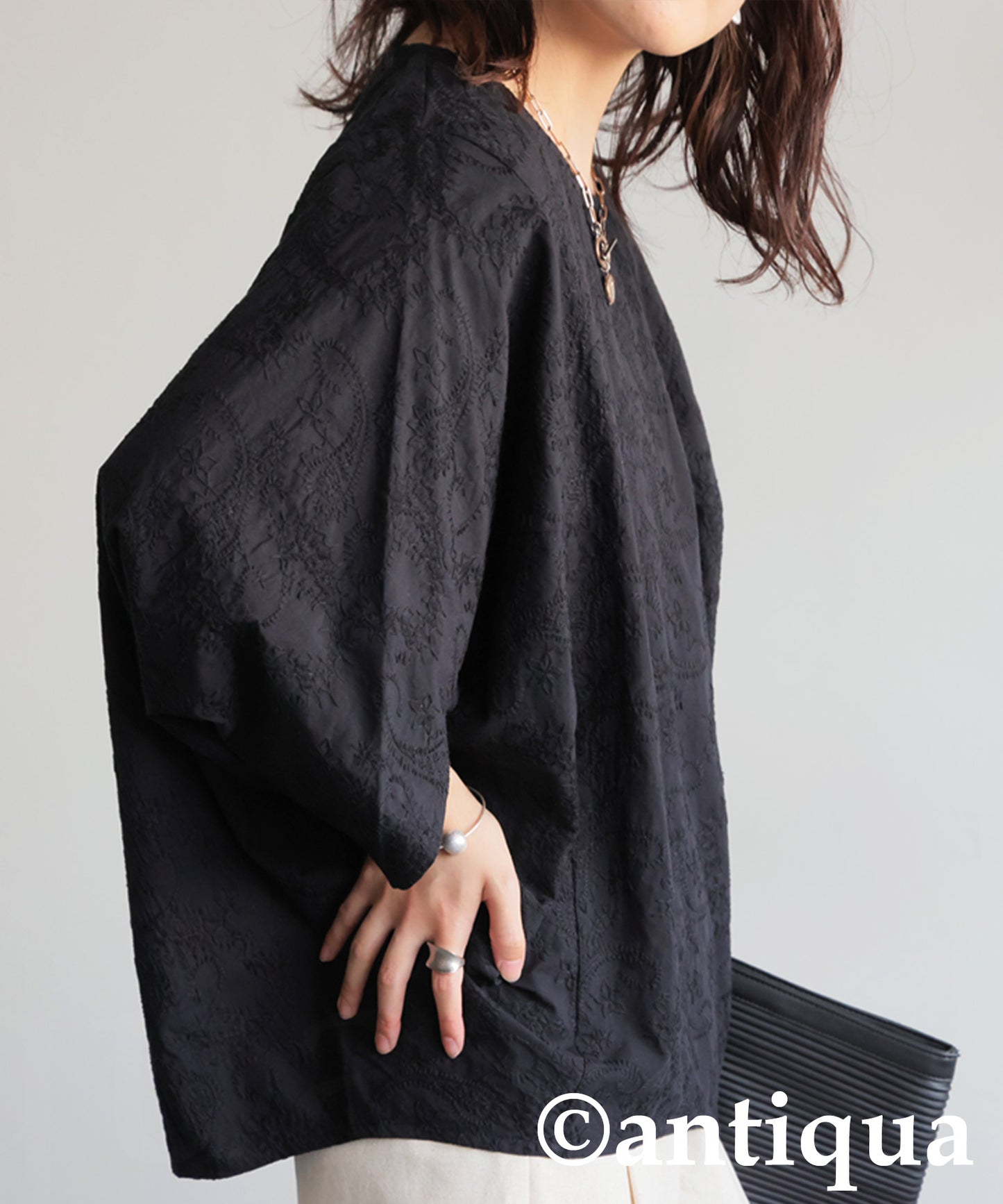 Ladies Paisley Embroidered Dolman Top