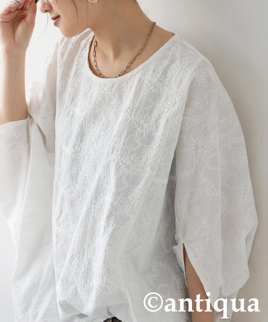 Ladies Paisley Embroidered Dolman Top