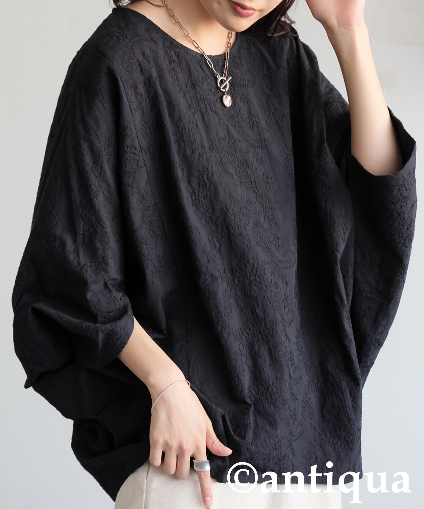 Ladies Paisley Embroidered Dolman Top