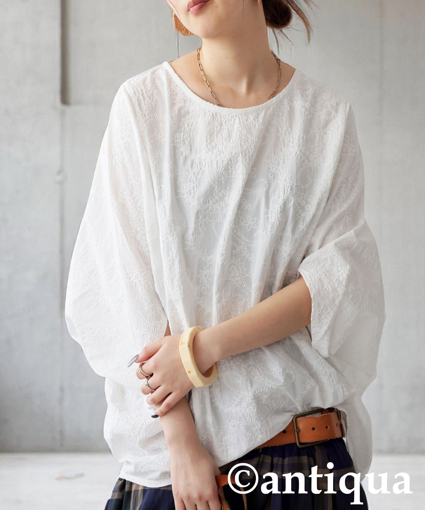 Ladies Paisley Embroidered Dolman Top