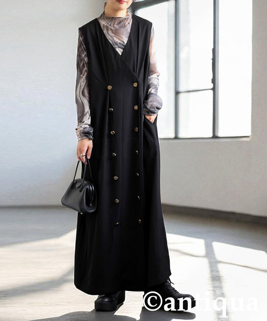 Ladies Long Gilet-Style Double Dress