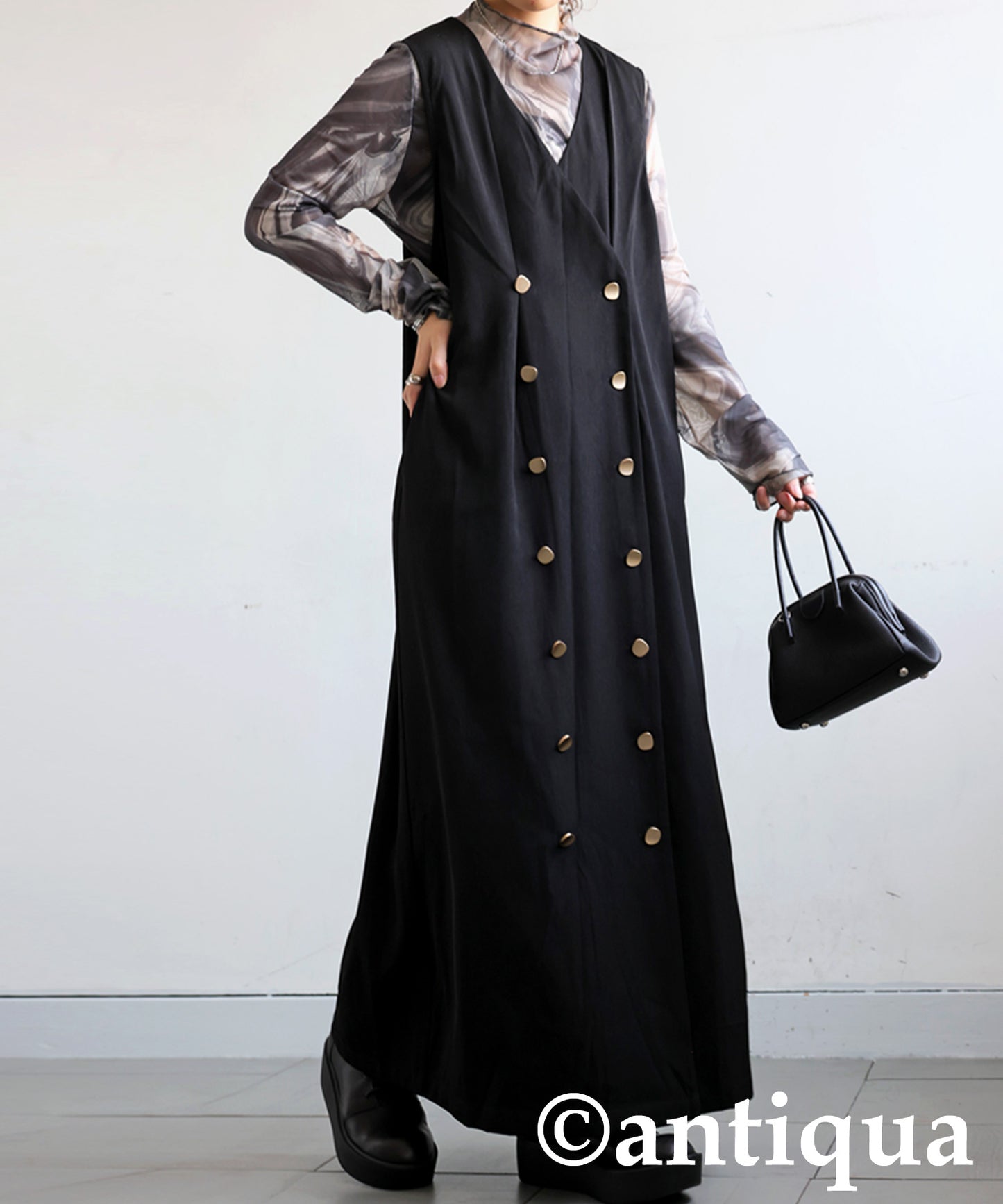 Ladies Long Gilet-Style Double Dress