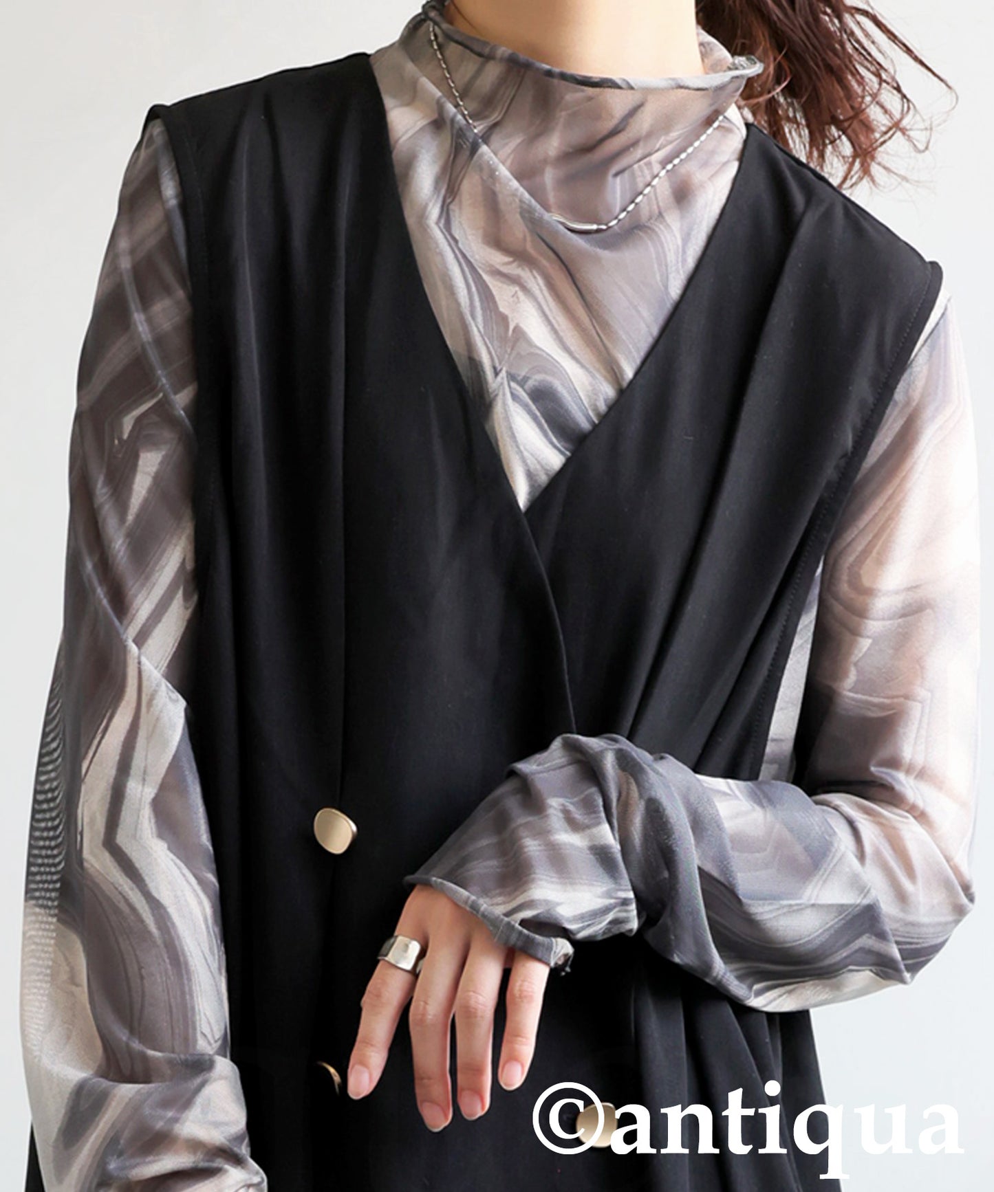 Ladies Long Gilet-Style Double Dress