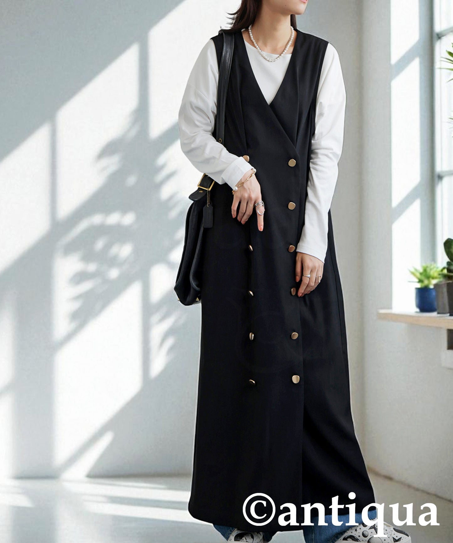 Ladies Long Gilet-Style Double Dress