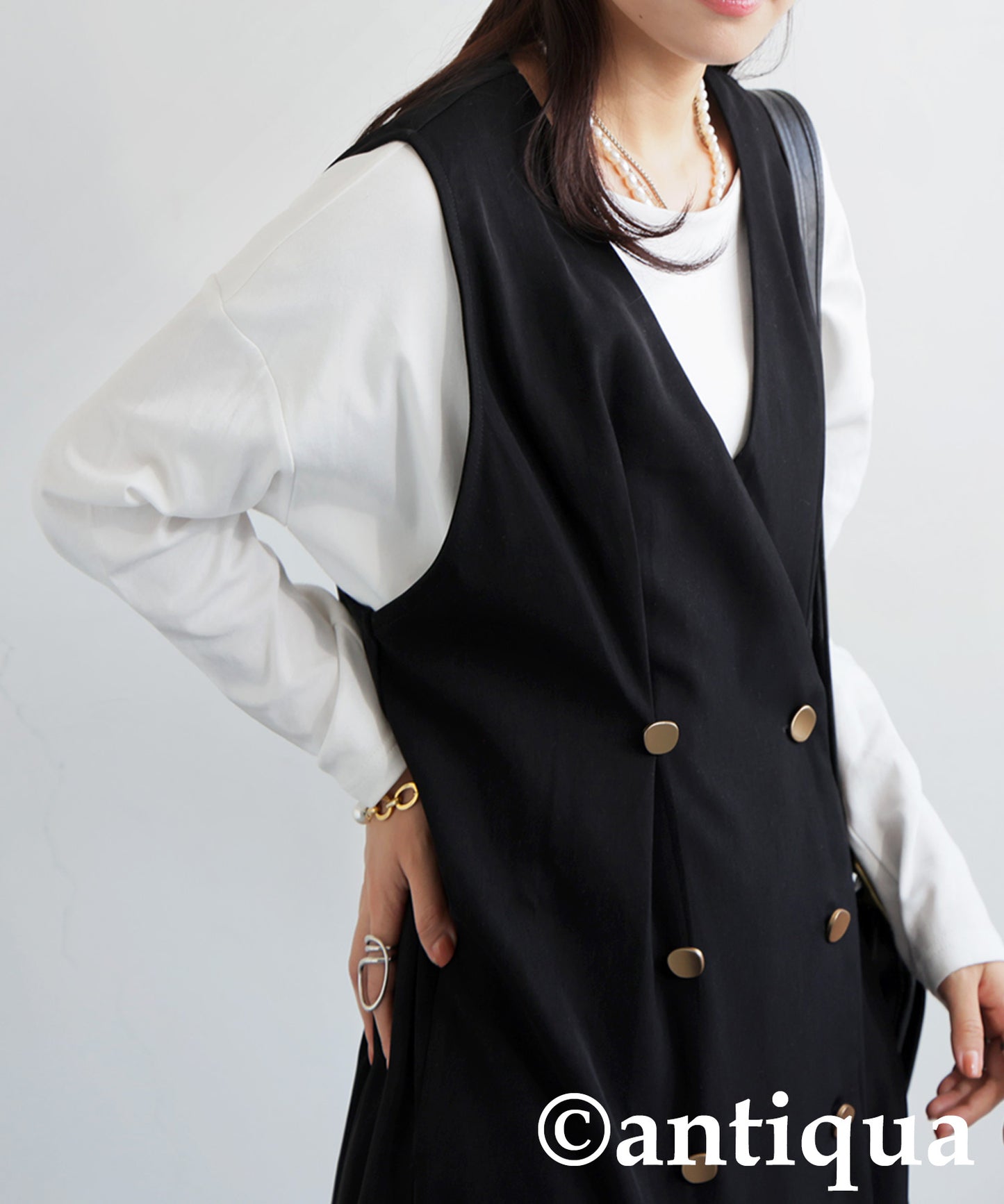 Ladies Long Gilet-Style Double Dress