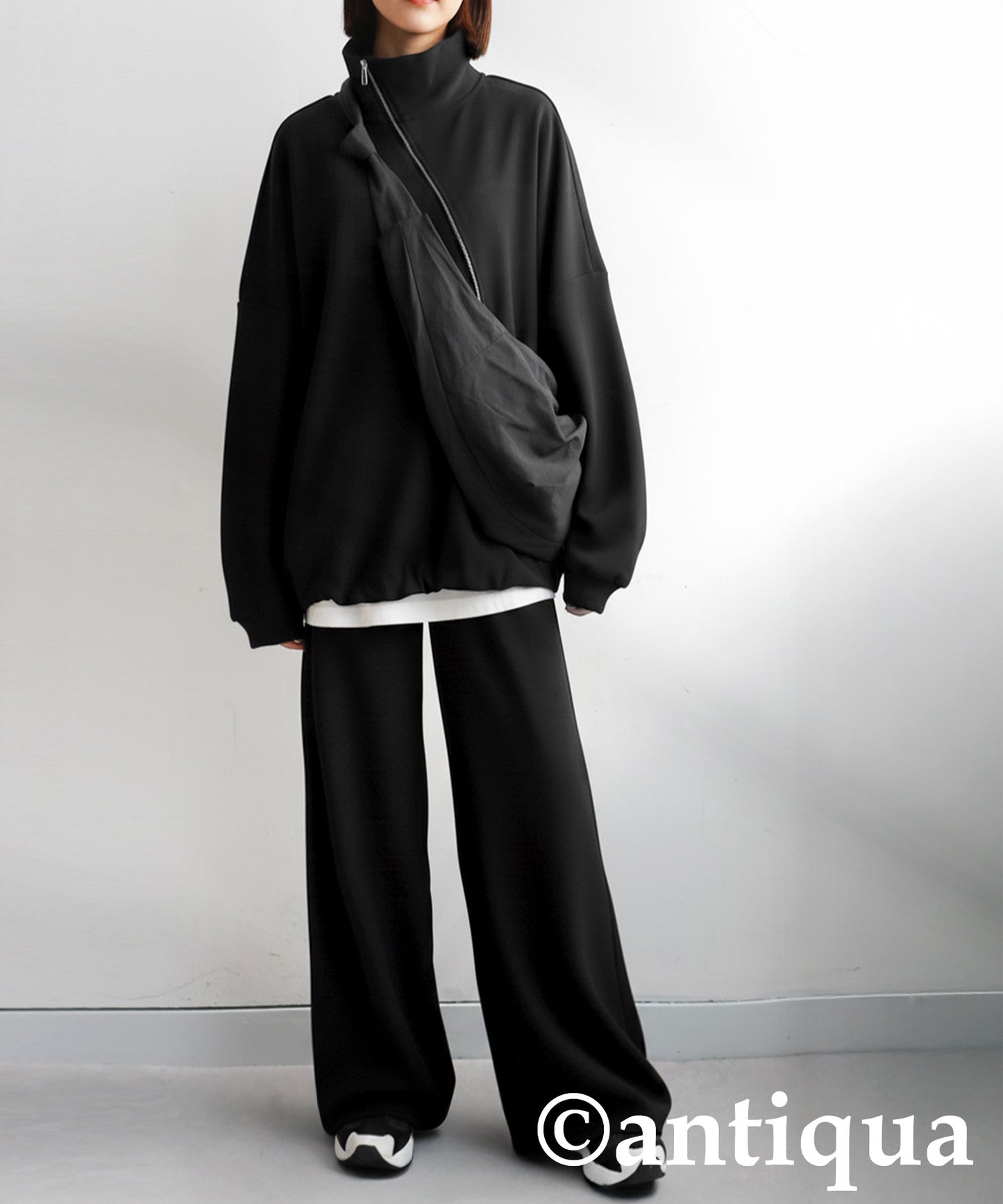 Fleece-Lined Georgette Wide-Leg Pants Ladies