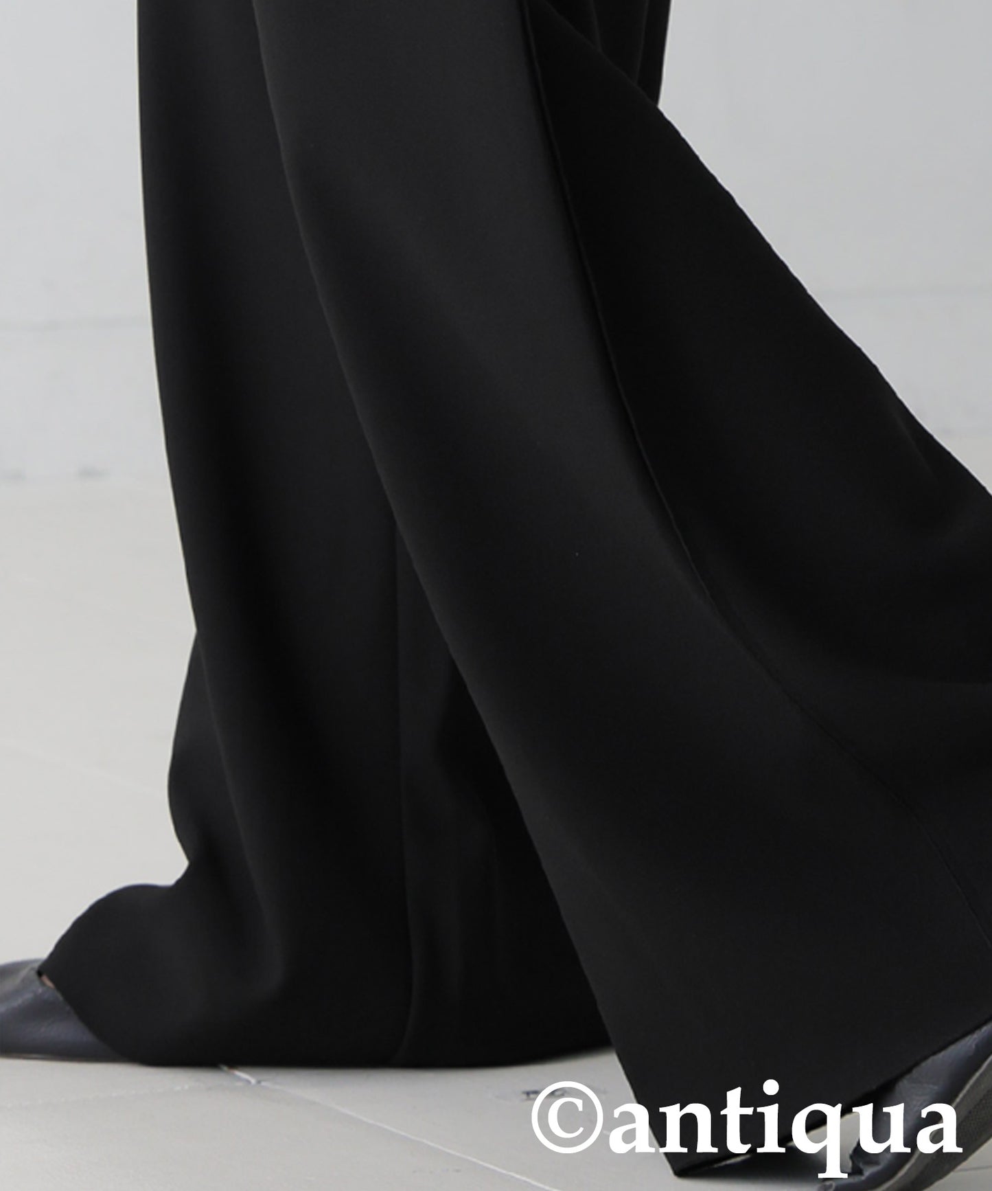 Fleece-Lined Georgette Wide-Leg Pants Ladies