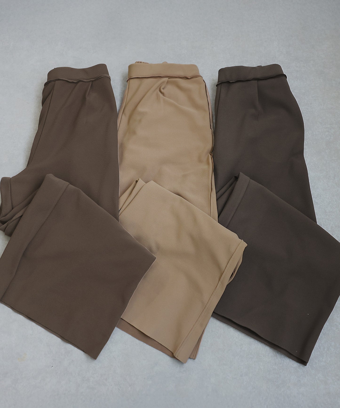 Fleece-Lined Georgette Wide-Leg Pants Ladies