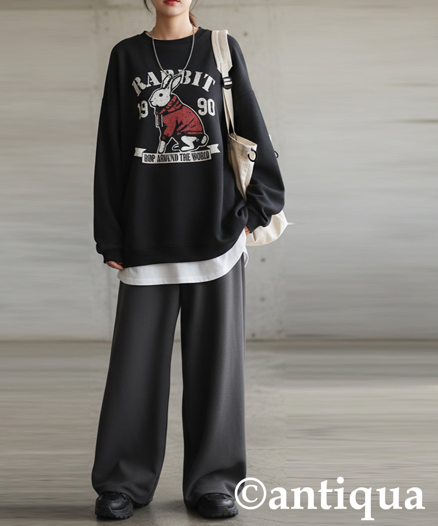 Fleece-Lined Georgette Wide-Leg Pants Ladies