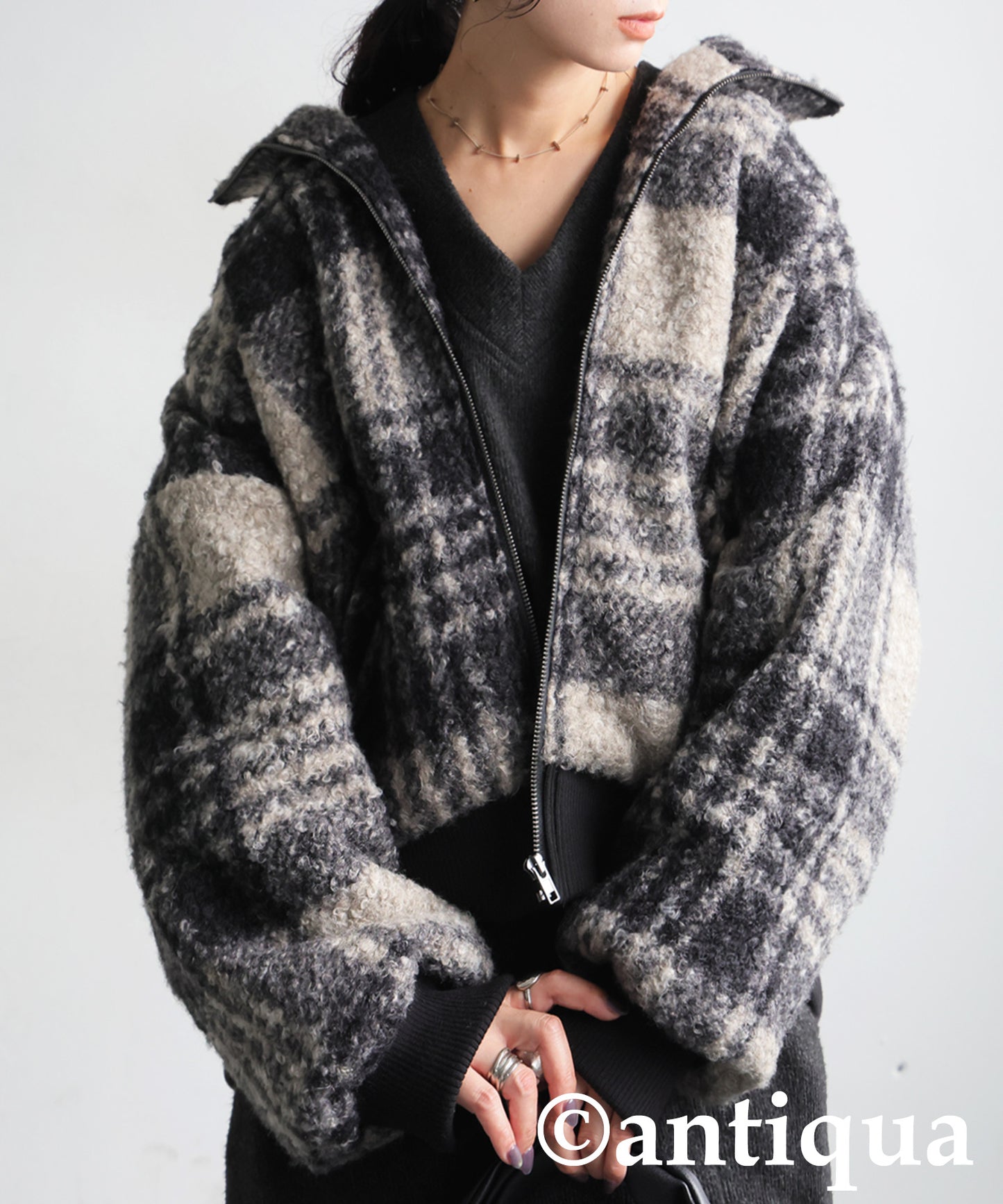 Checked Boa Jacket Ladies