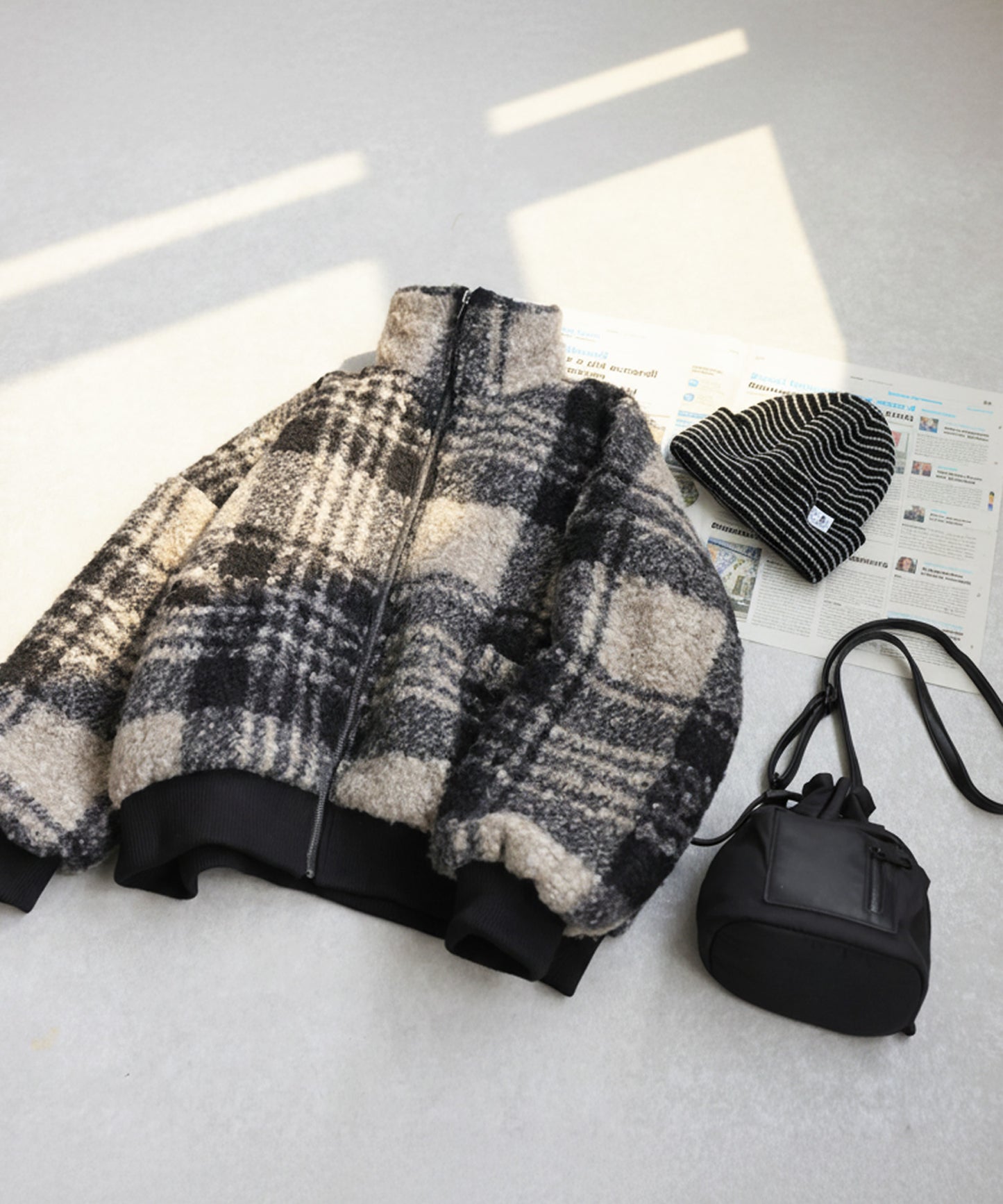 Checked Boa Jacket Ladies