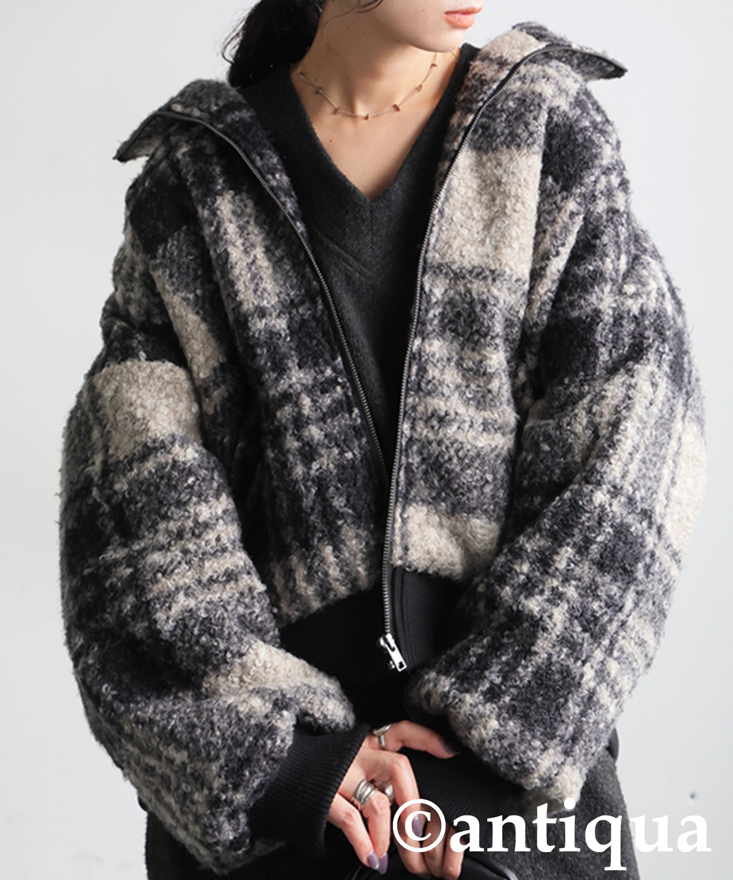 Checked Boa Jacket Ladies