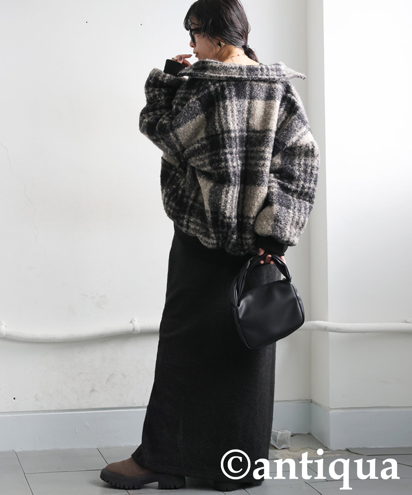 Checked Boa Jacket Ladies