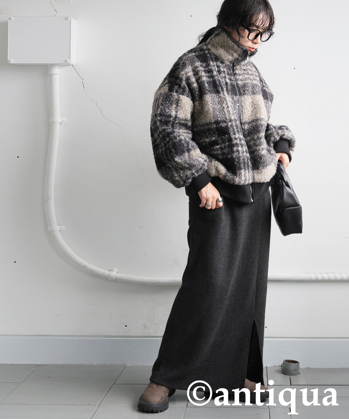 Checked Boa Jacket Ladies