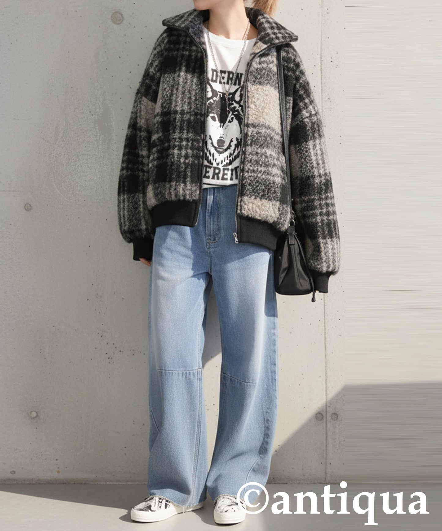 Checked Boa Jacket Ladies