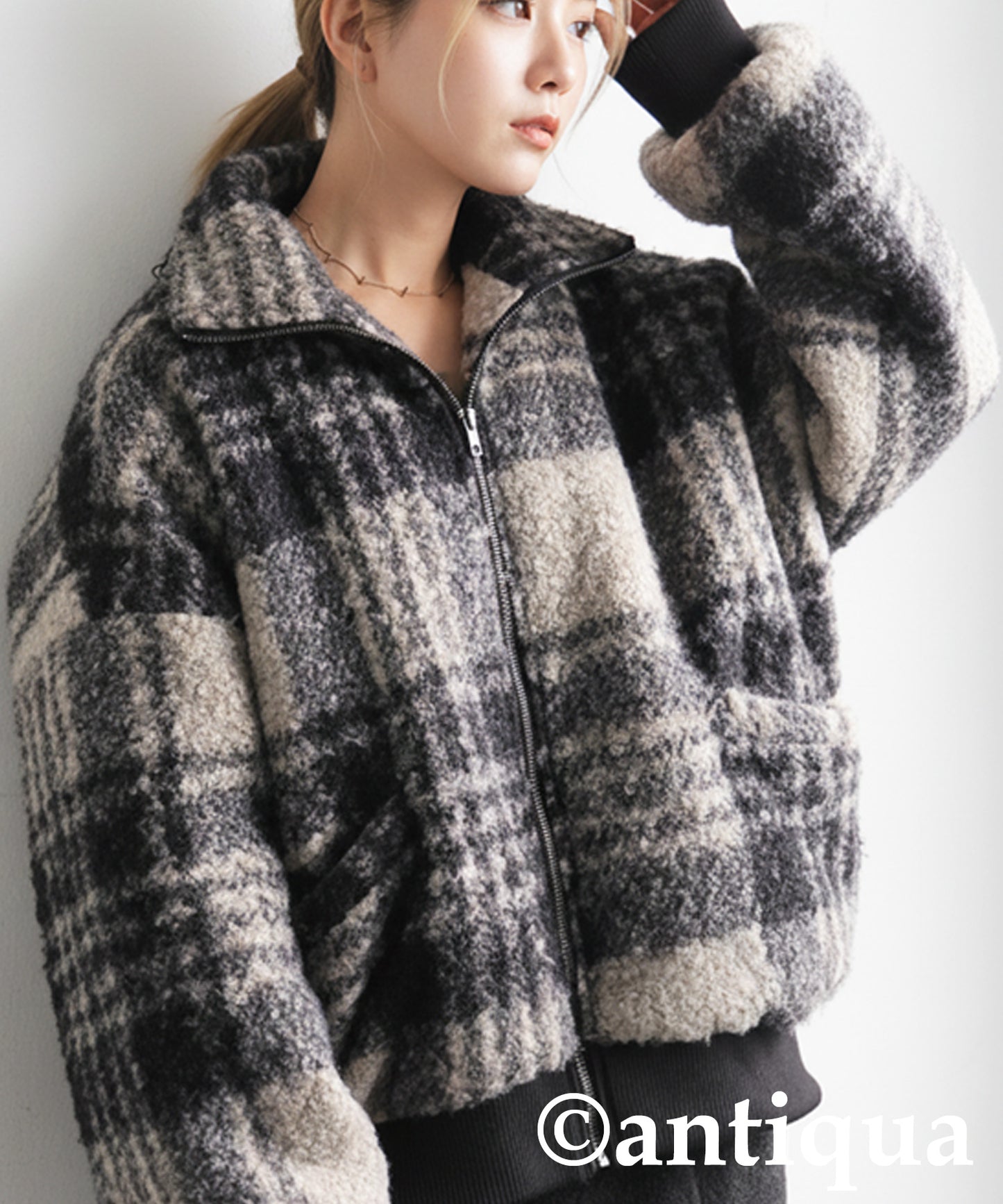 Checked Boa Jacket Ladies