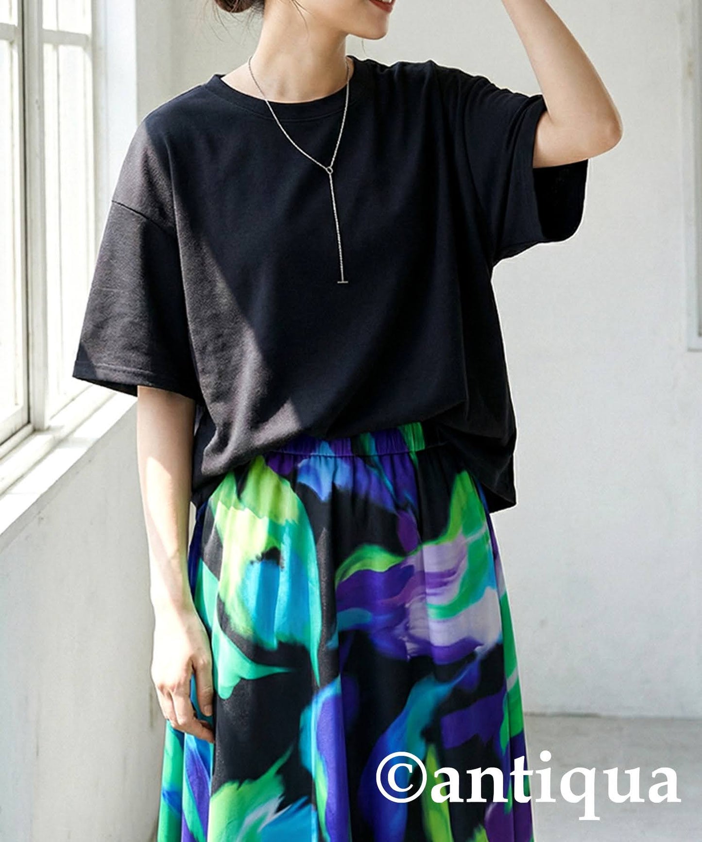 Art Pattern Flared Long Skirt Ladies