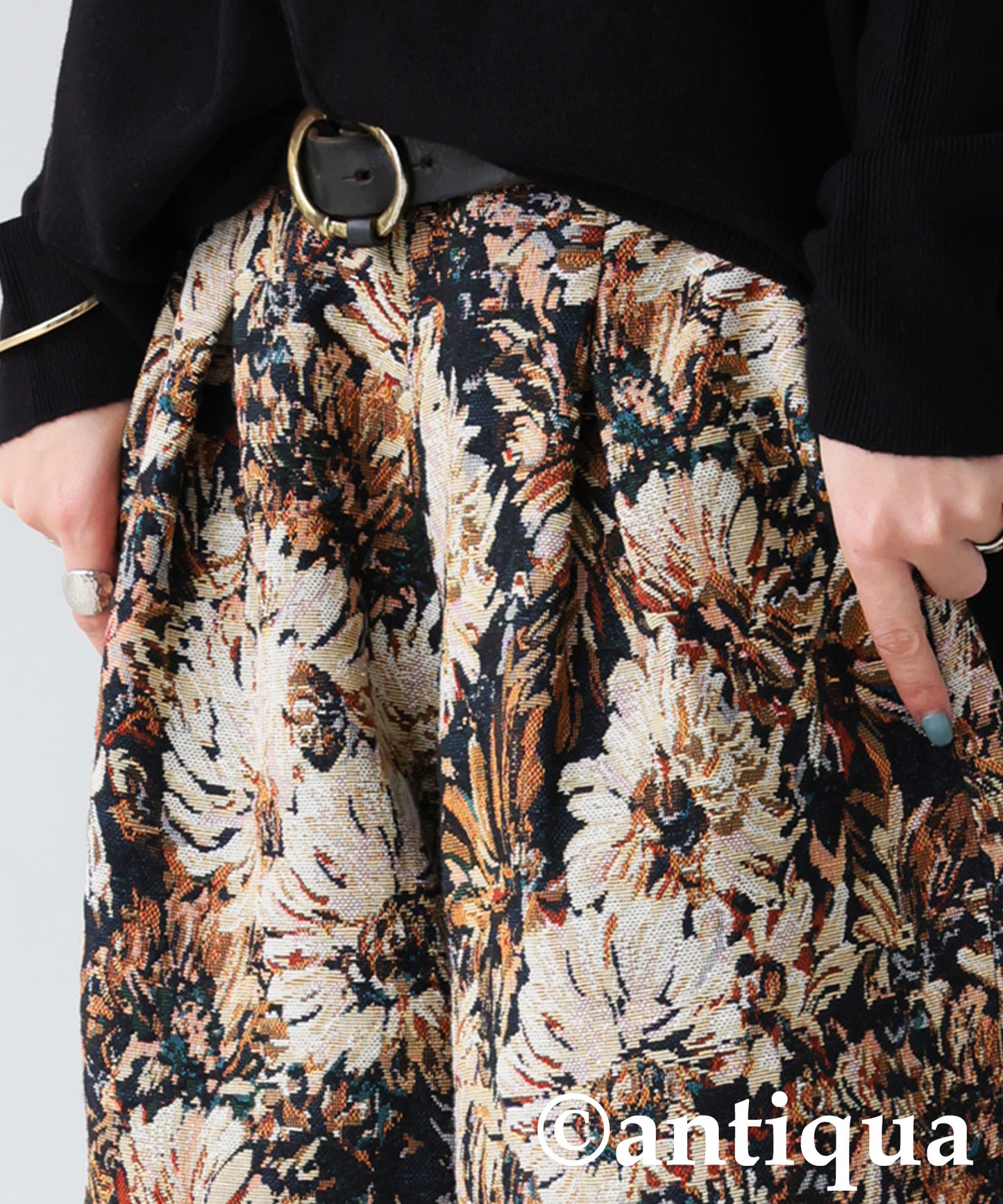 Large Jacquard Wide Pants Ladies