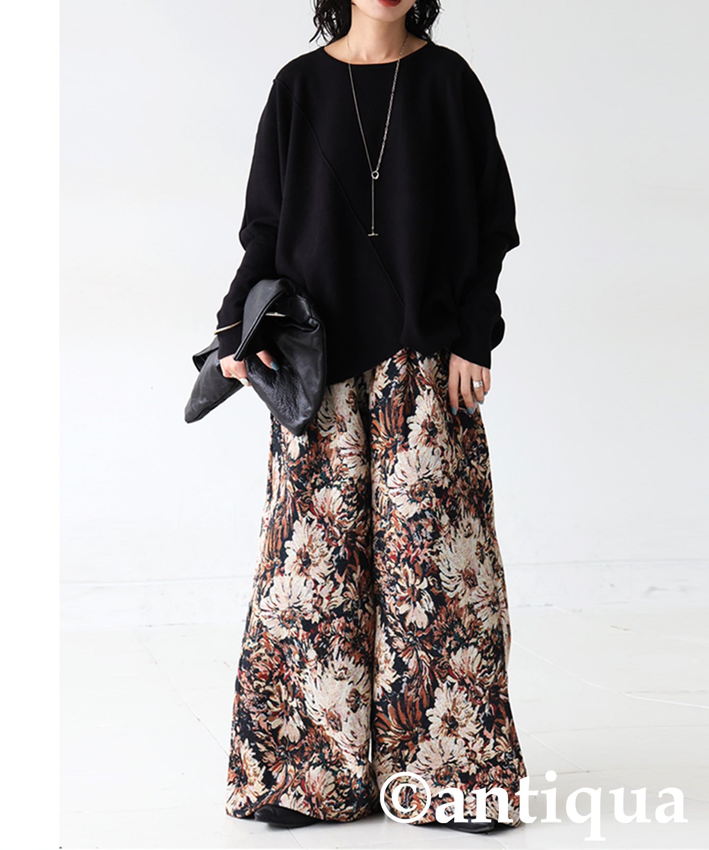 Large Jacquard Wide Pants Ladies