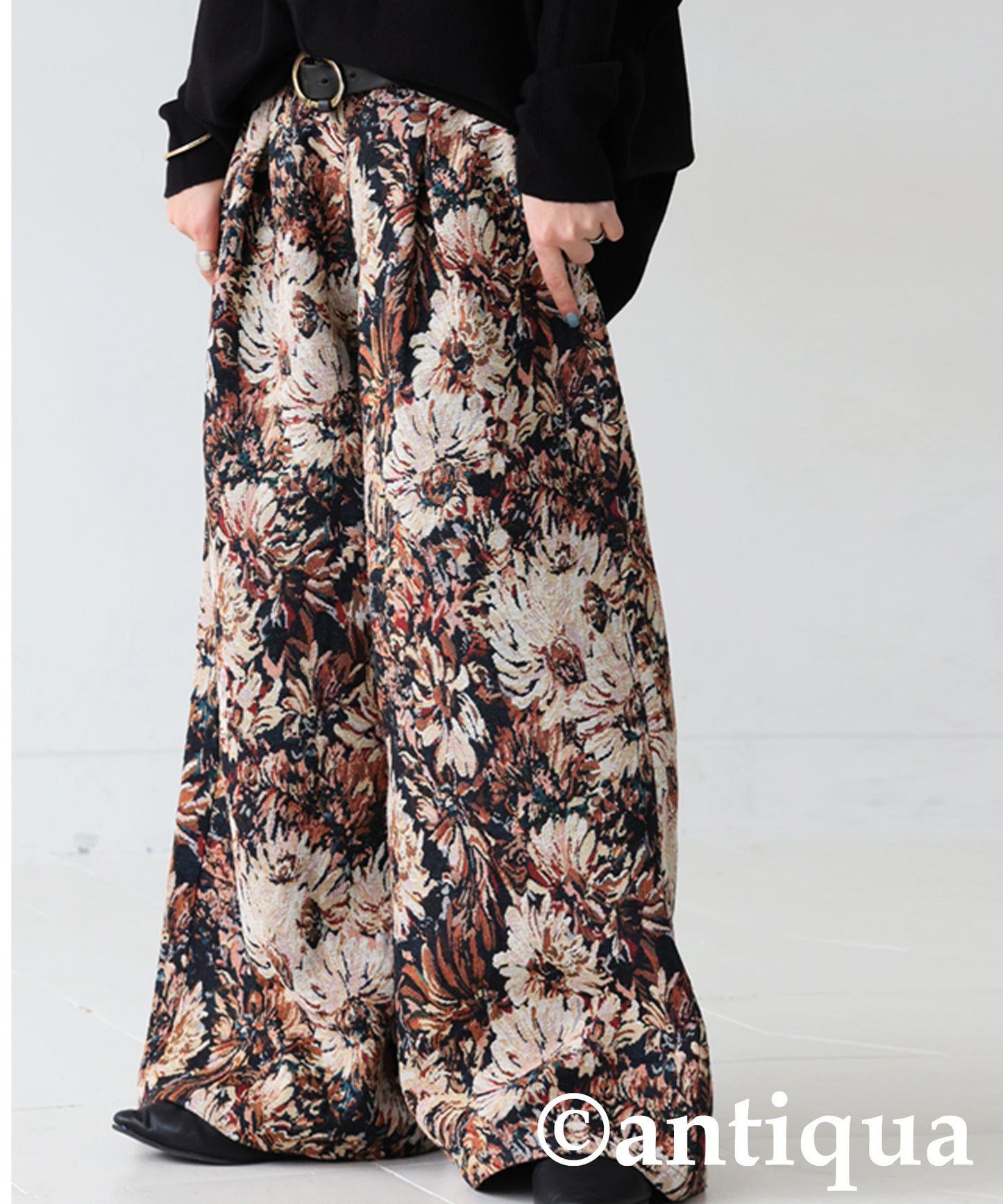 Large Jacquard Wide Pants Ladies