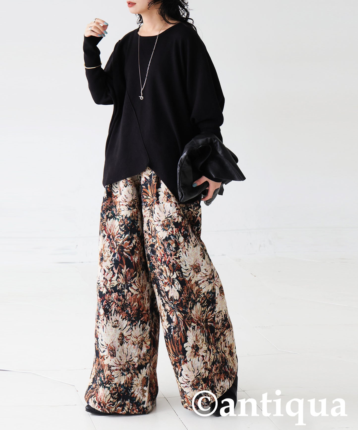 Large Jacquard Wide Pants Ladies