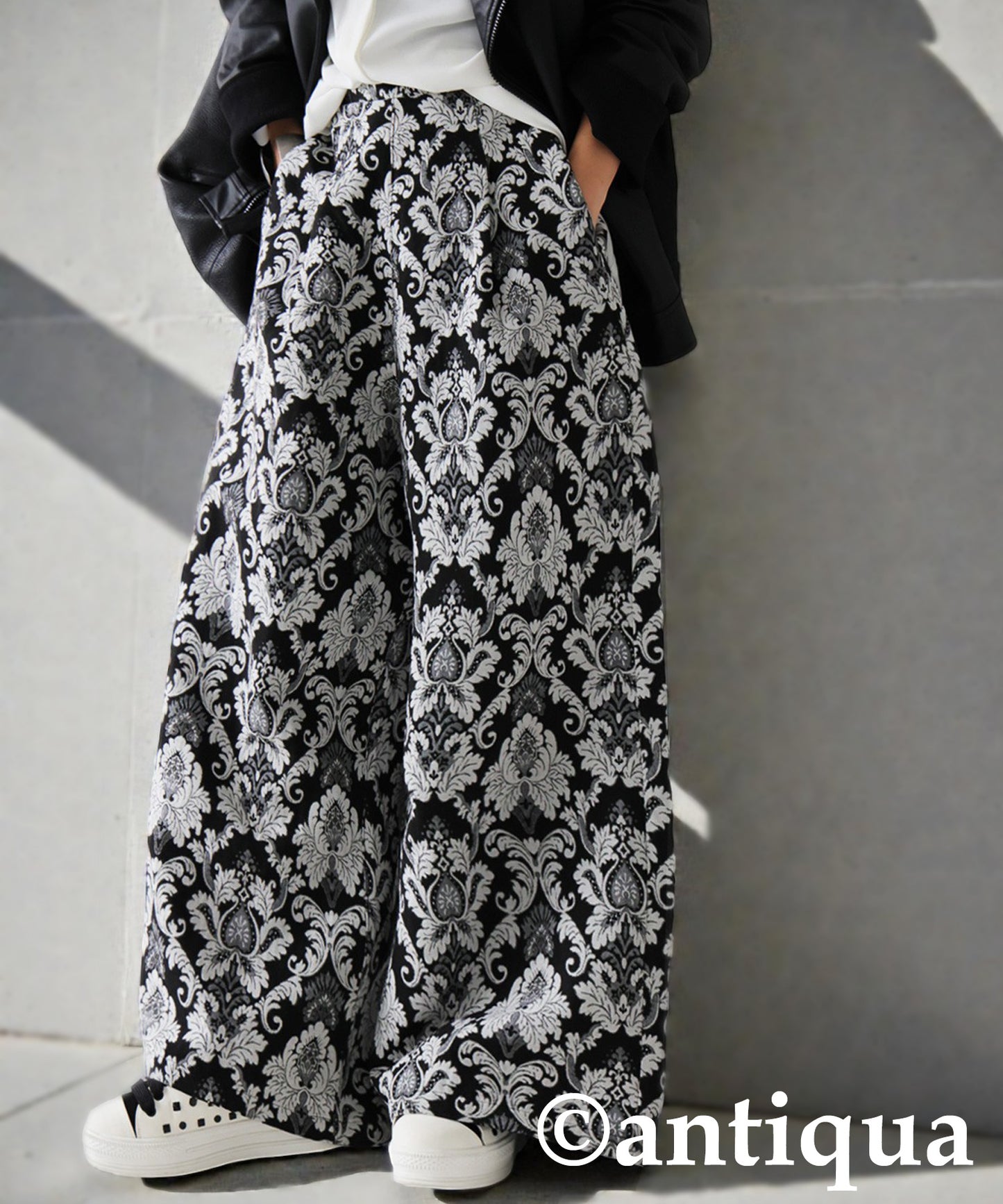 Large Jacquard Wide Pants Ladies