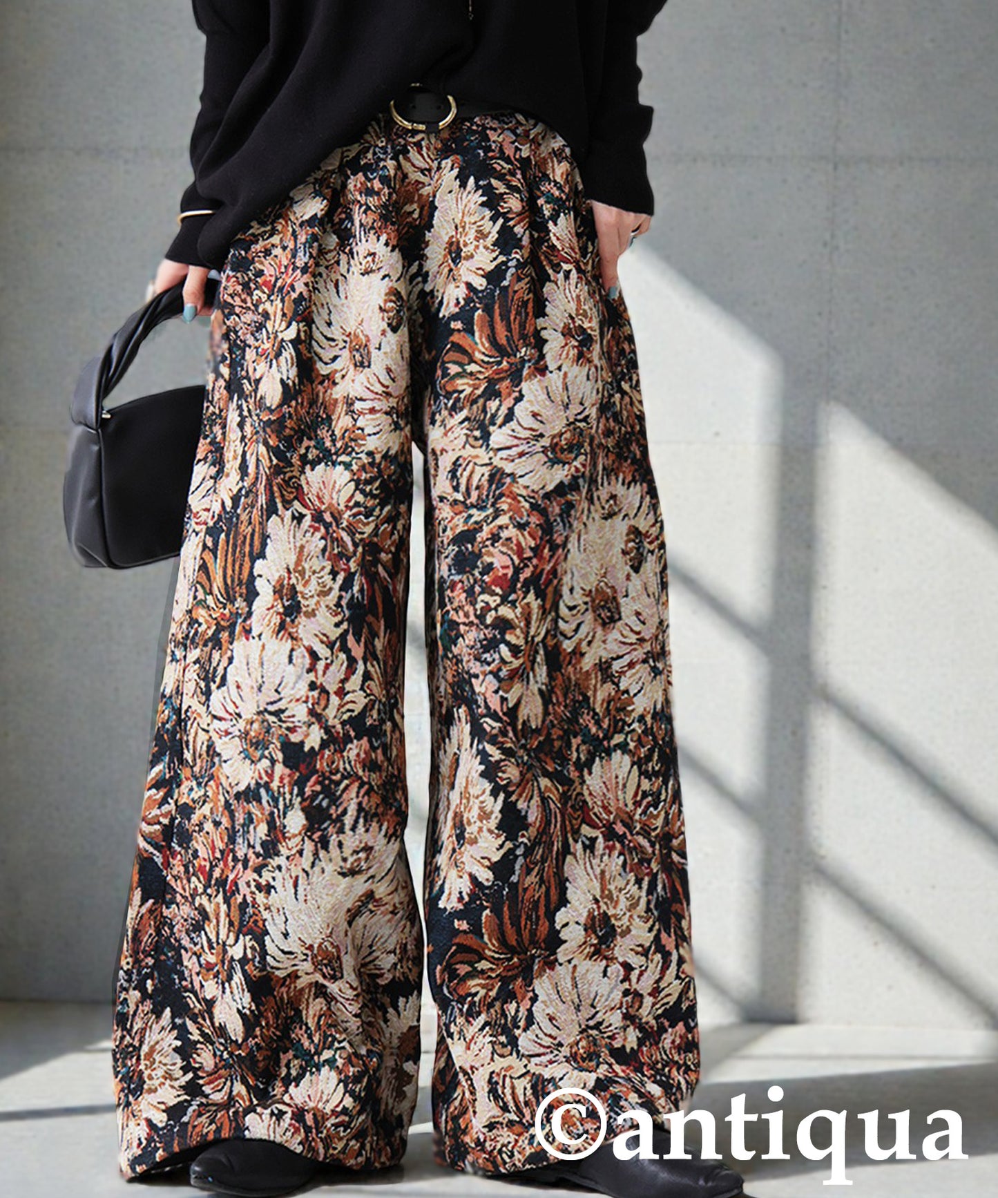 Large Jacquard Wide Pants Ladies