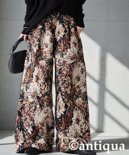 Large Jacquard Wide Pants Ladies