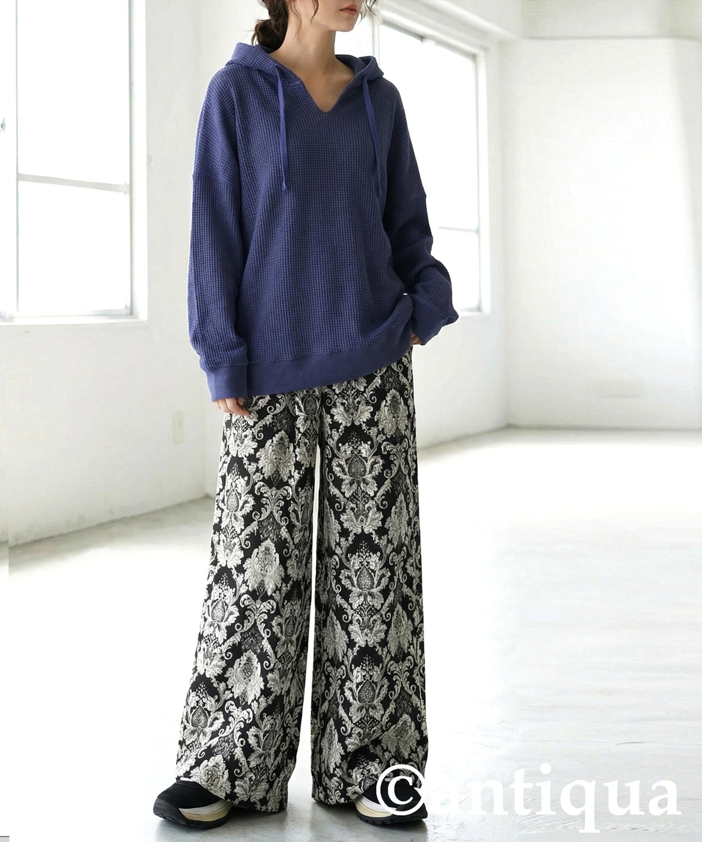 Large Jacquard Wide Pants Ladies