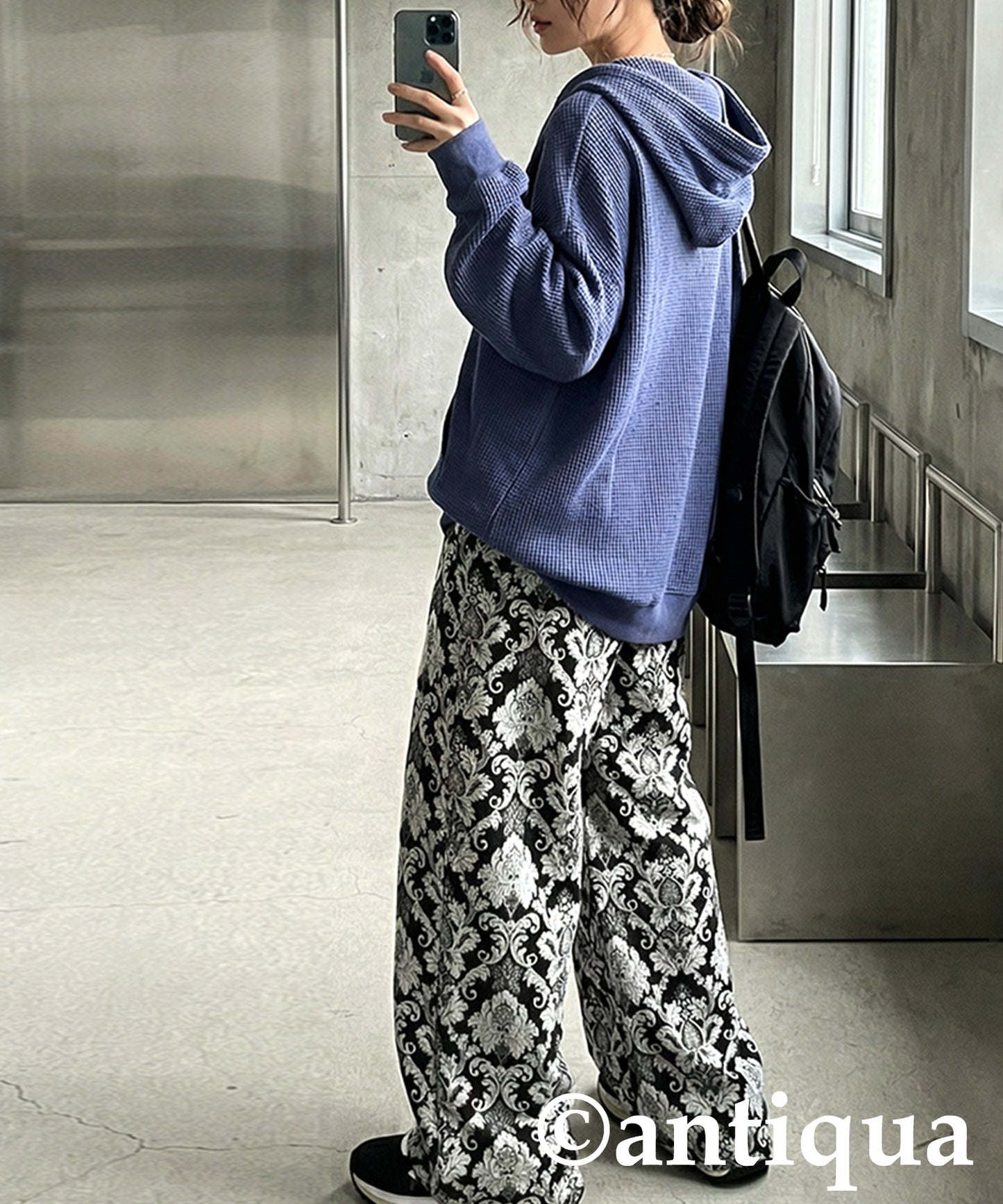 Large Jacquard Wide Pants Ladies