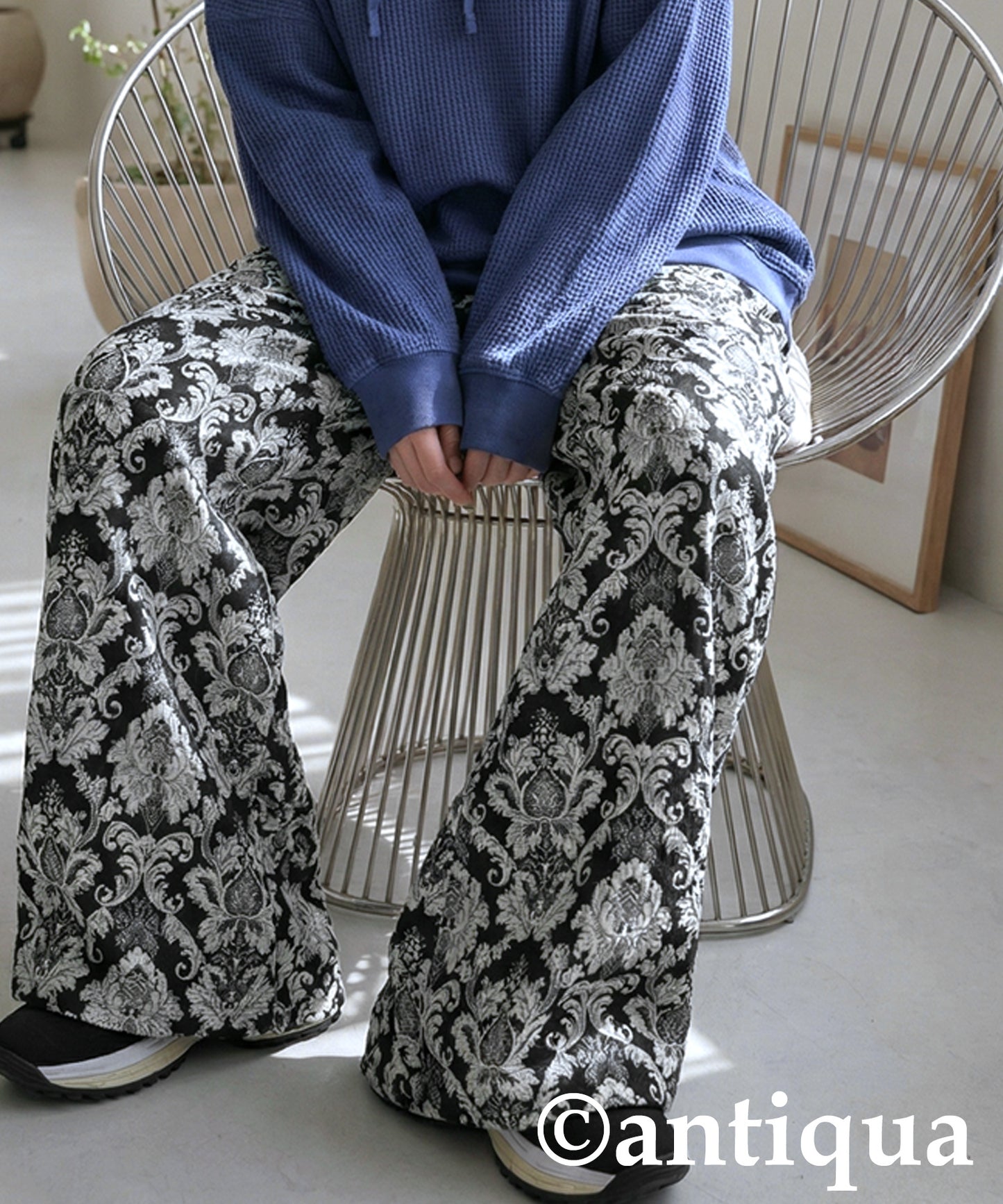 Large Jacquard Wide Pants Ladies