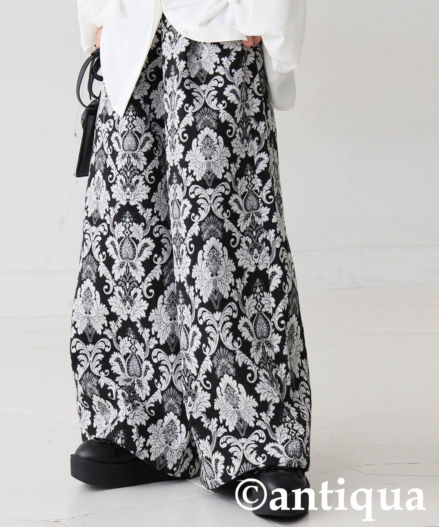 Large Jacquard Wide Pants Ladies