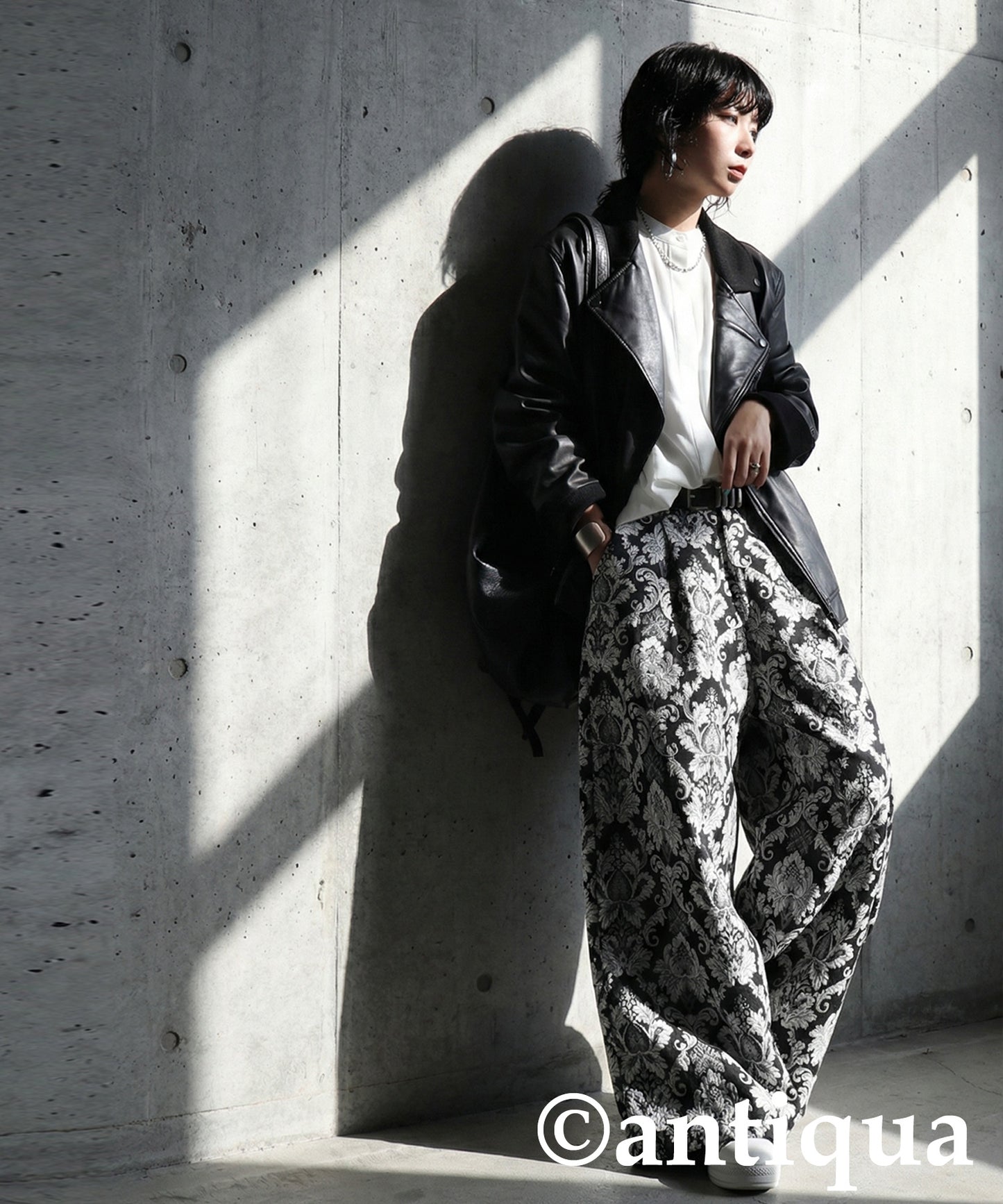 Large Jacquard Wide Pants Ladies