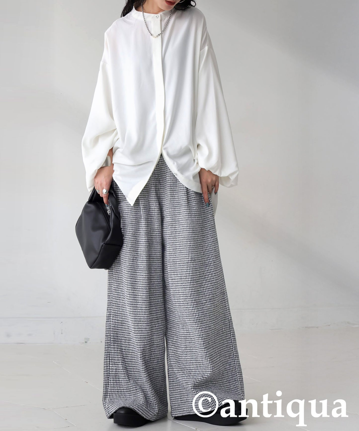 Houndstooth Wide Pants Ladies