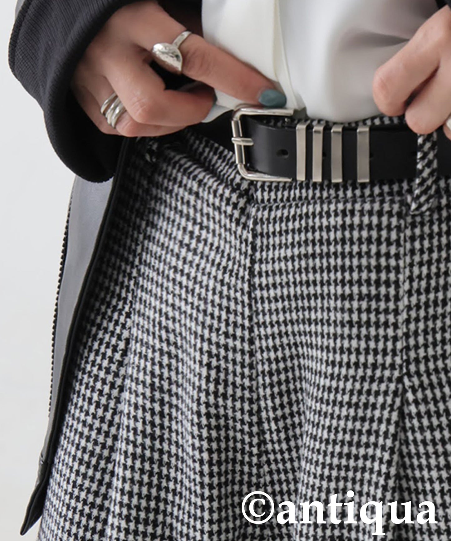 Houndstooth Wide Pants Ladies